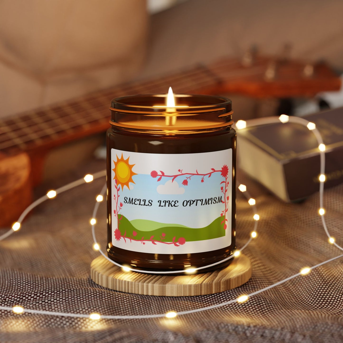Smells like Optimism Scented Soy Candle - Brighten Your Space, Ideal Gift for Home, Relaxation, Celebrations, Self-Care, Eco-Friendly
