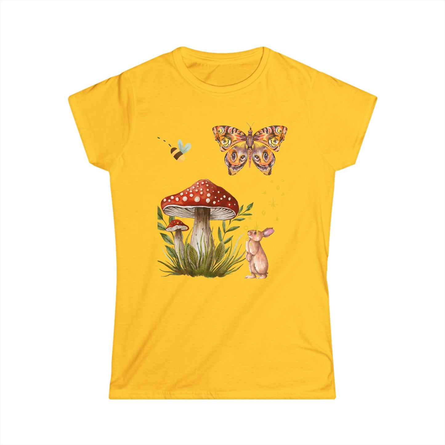 Whimsical Nature Women's Tee, Spring Fashion, Cute Animal T-Shirt, Gift for Her, Eco-Friendly Style