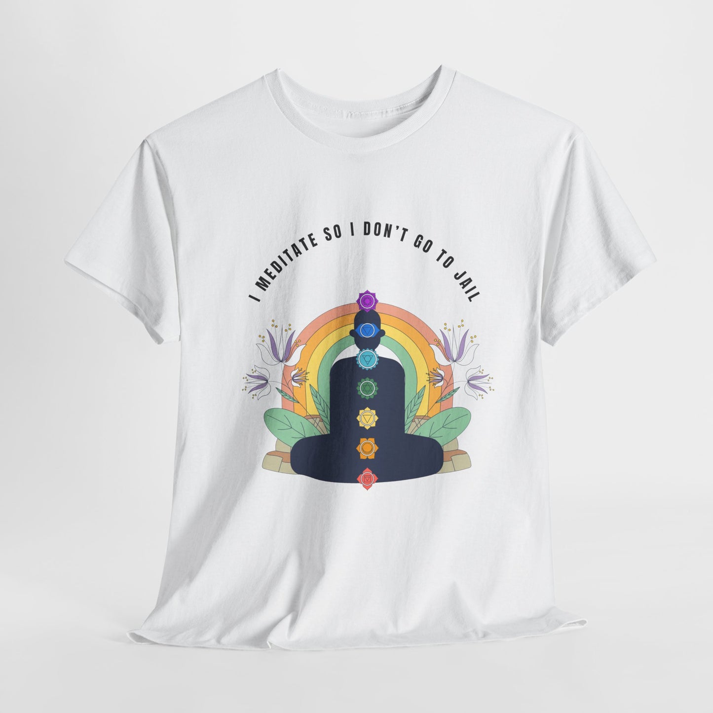 Meditation Humor Tee, Unisex Cotton T-Shirt for Yoga Lovers, Gift for Mindfulness Practitioners, Funny Meditation Shirt