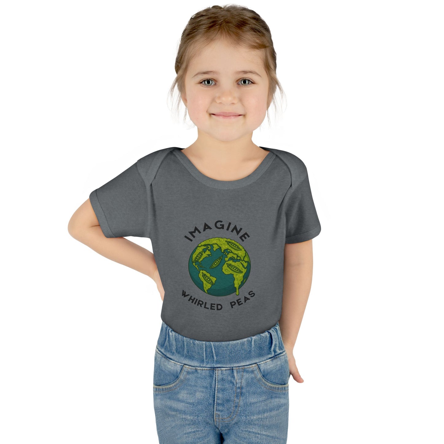 Earth-Themed Infant Bodysuit - Imagine Whirled Peas, Cute Baby Clothes, Unique Baby Shower Gift, Eco-Friendly Apparel, Baby Gift Idea