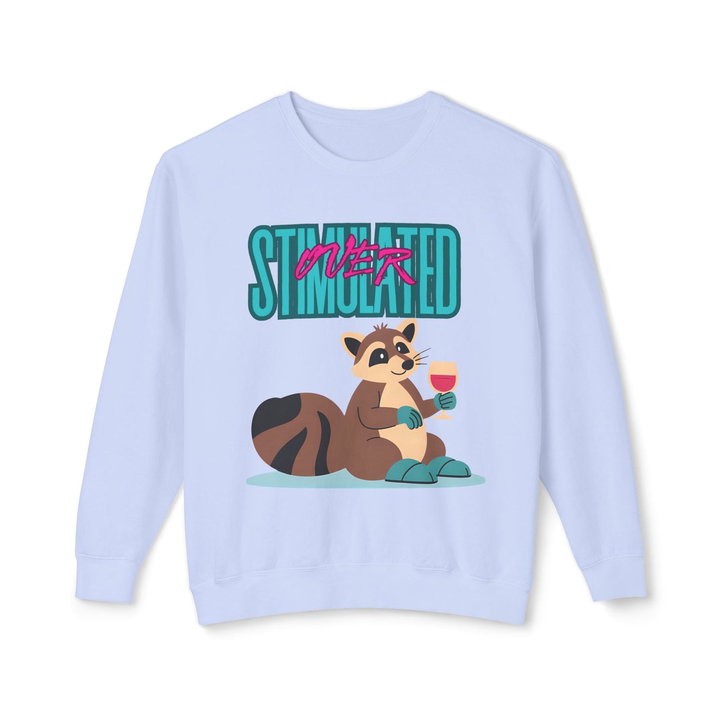 Raccoon 'Overstimulated' Crewneck Unisex Sweatshirt