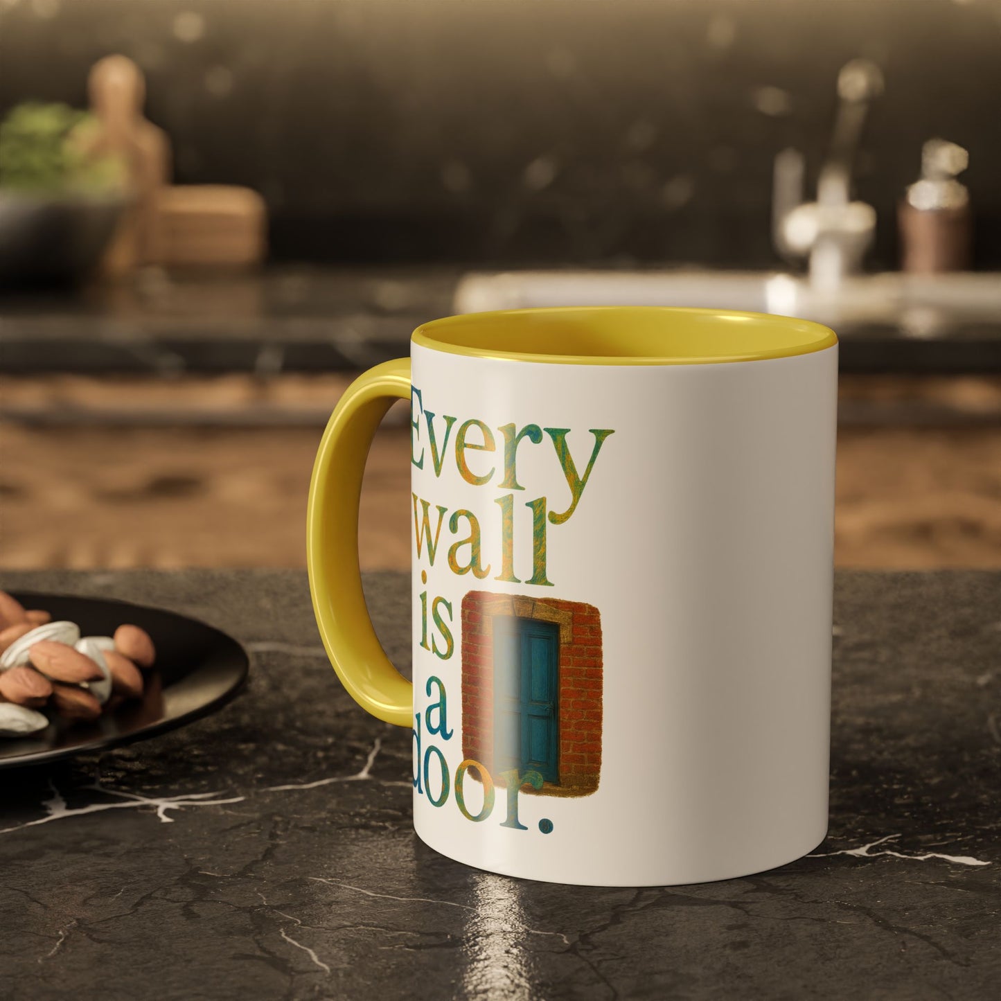 Inspirational Coffee Mug — "Every Wall Is a Door" Colorful Ceramic Mug (11oz & 15oz)