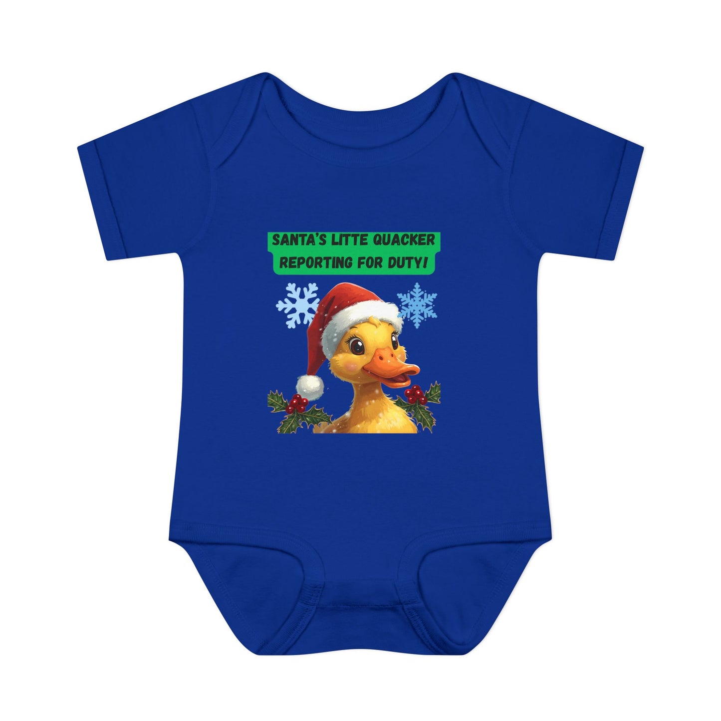 Christmas Infant Bodysuit, Santa's Little Quacker Design, Holiday Baby Outfit, Cute Baby Gift, Festive Newborn Apparel