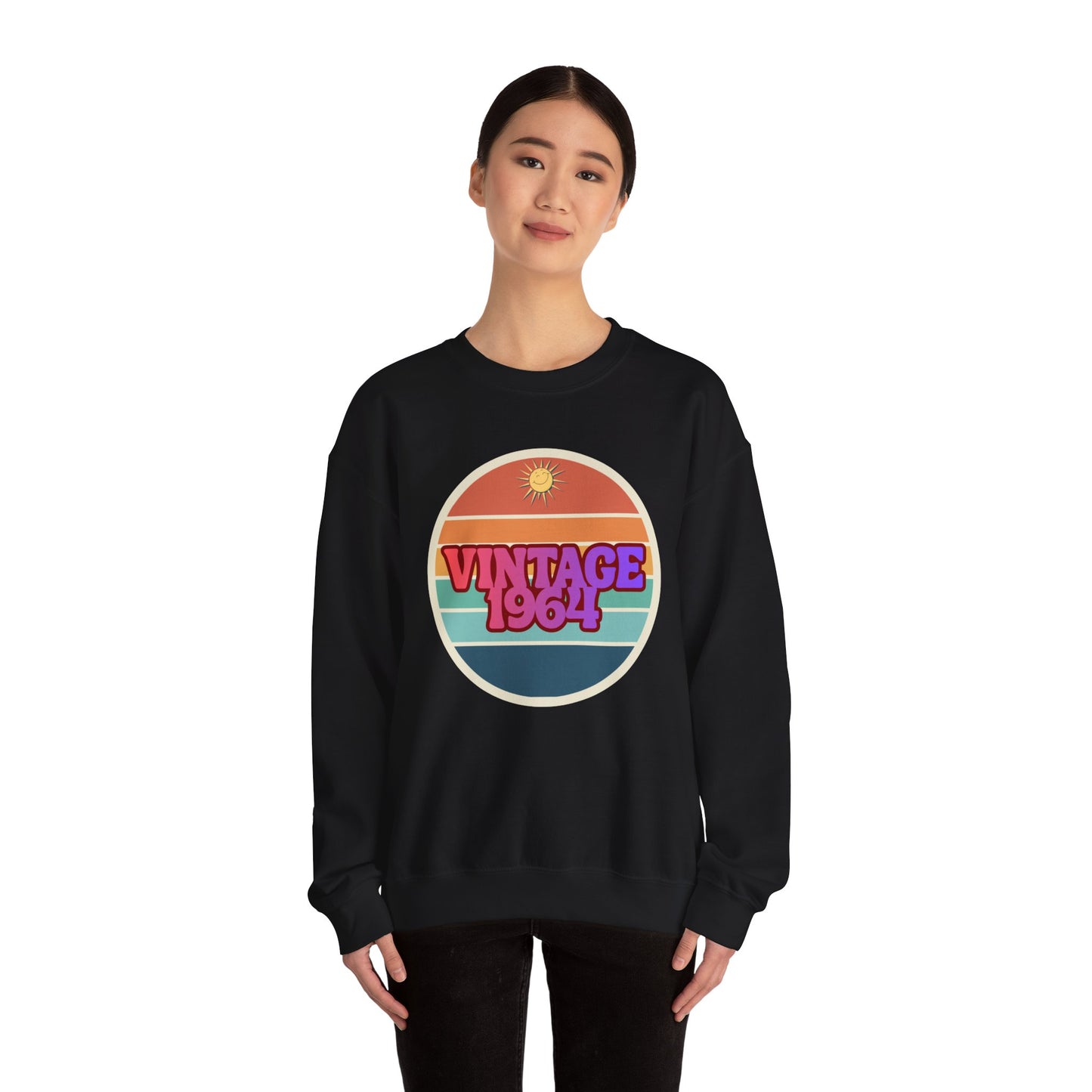 Vintage 1964 Crewneck Sweatshirt — Retro Sunset Graphic Pullover