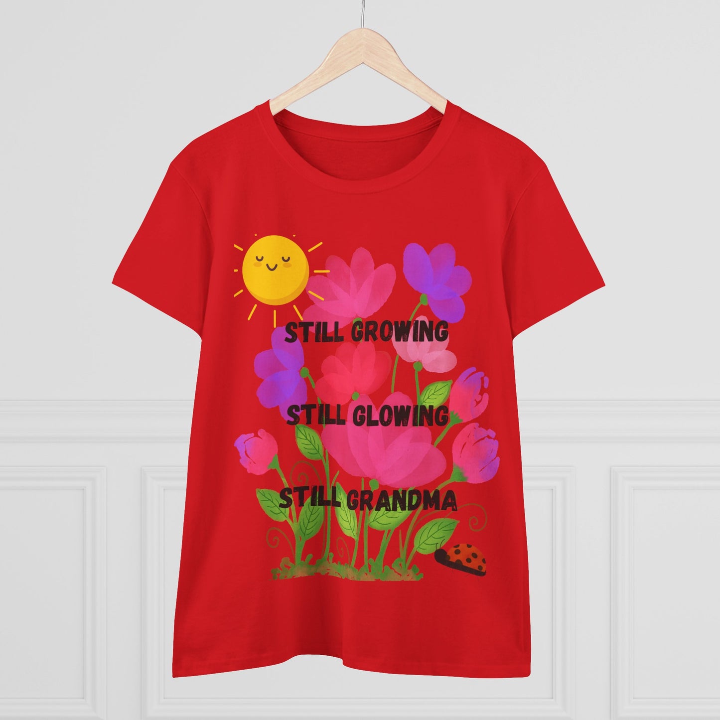 Floral Women's T-Shirt - Still Growing, Still Glowing, Grandma Gift, Mother's Day Tee, Spring Celebration Shirt, Gardening Top, Family [...]
