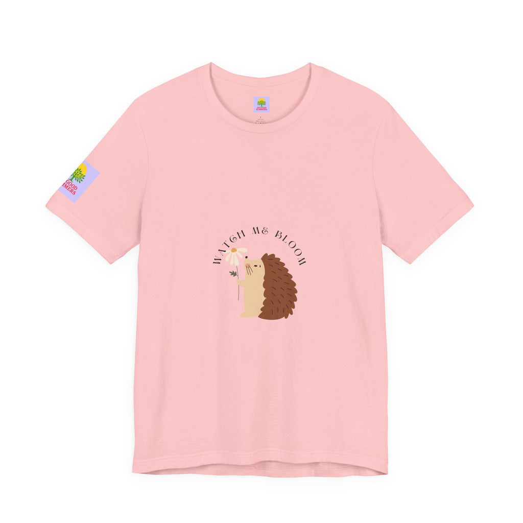Watch Me Bloom Cute Hedgehog Graphic Tee - Fun, Quirky Design for Animal Lovers - Perfect Gift for Birthdays, Casual Wear, Nature Enthusiasts