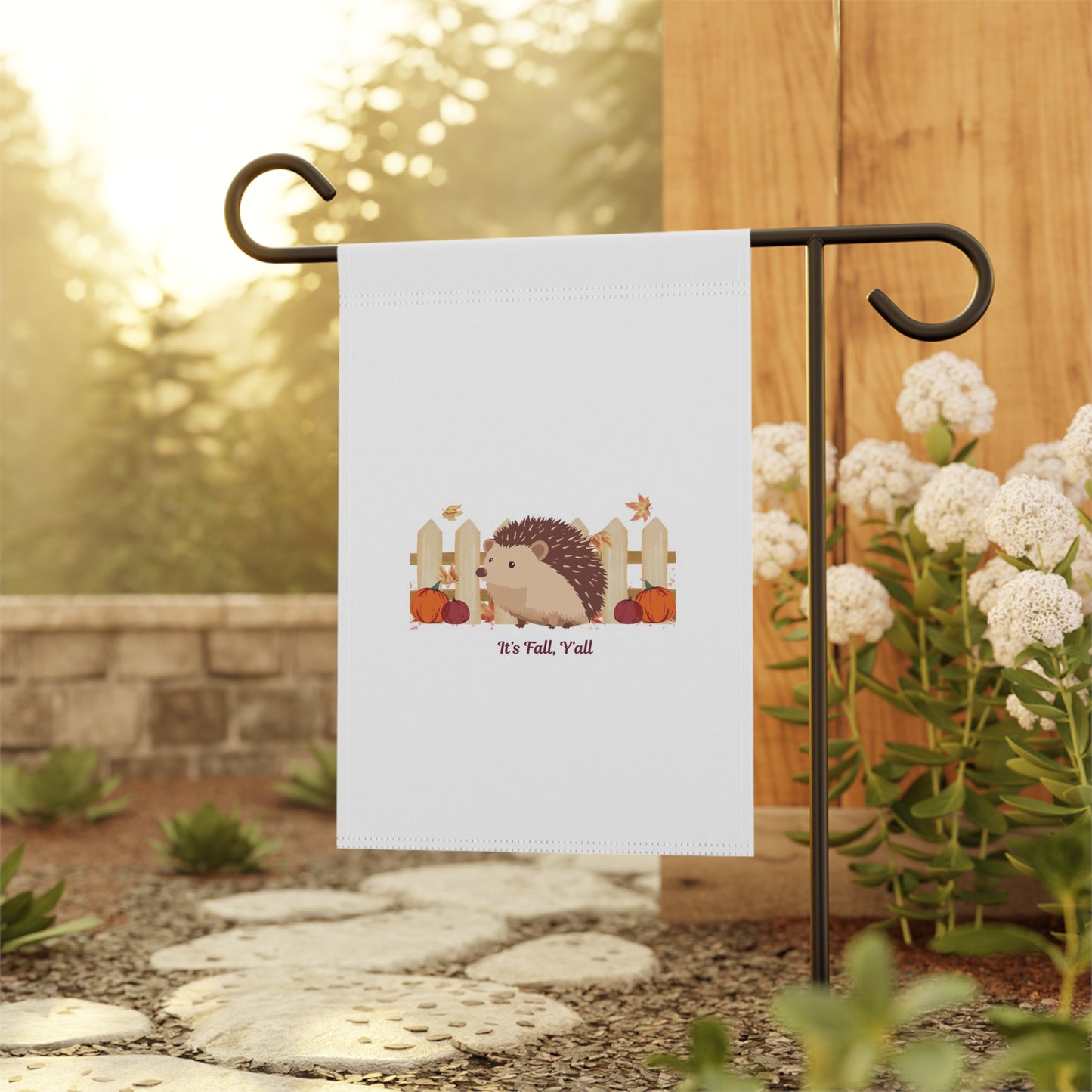 Adorable Fall Garden Banner with Hedgehog Design, Seasonal Decor for Home, Fall Decorations, Autumn Garden Flag, Outdoor Welcome Sign
