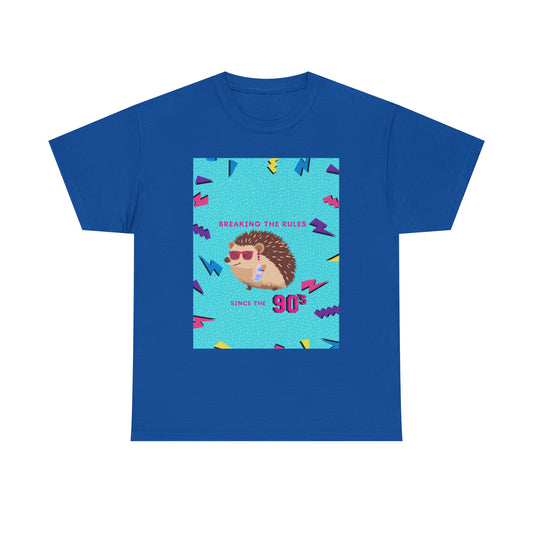 90s Vintage-Inspired Hedgehog Tee | Retro Cotton Shirt, Unisex Casual Wear, Perfect for Nostalgia Lovers, Gift for Birthdays, Summer Outings