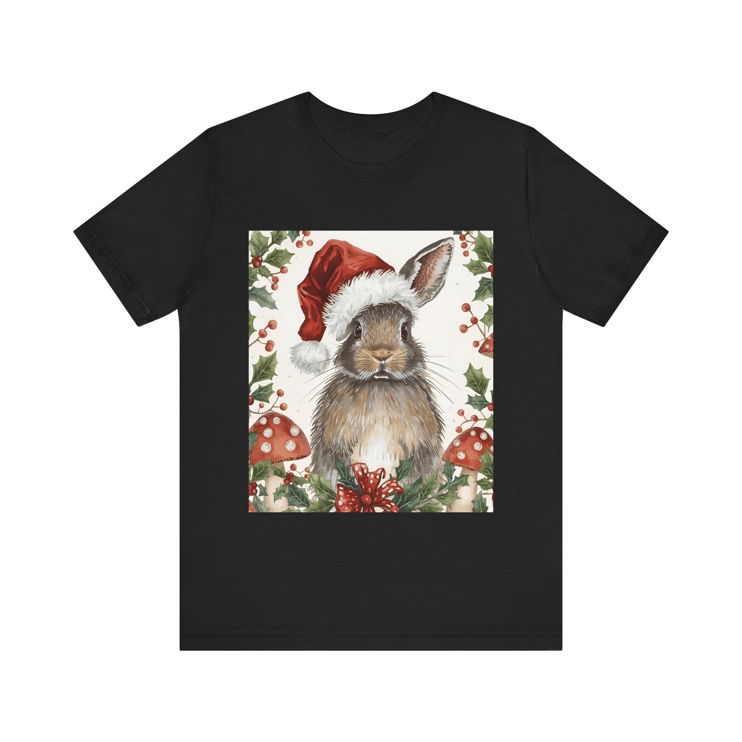 Christmas Bunny T-Shirt, Holiday Tee, Rabbit Shirt, Winter Apparel, Cute Christmas Gift, Seasonal Fashion