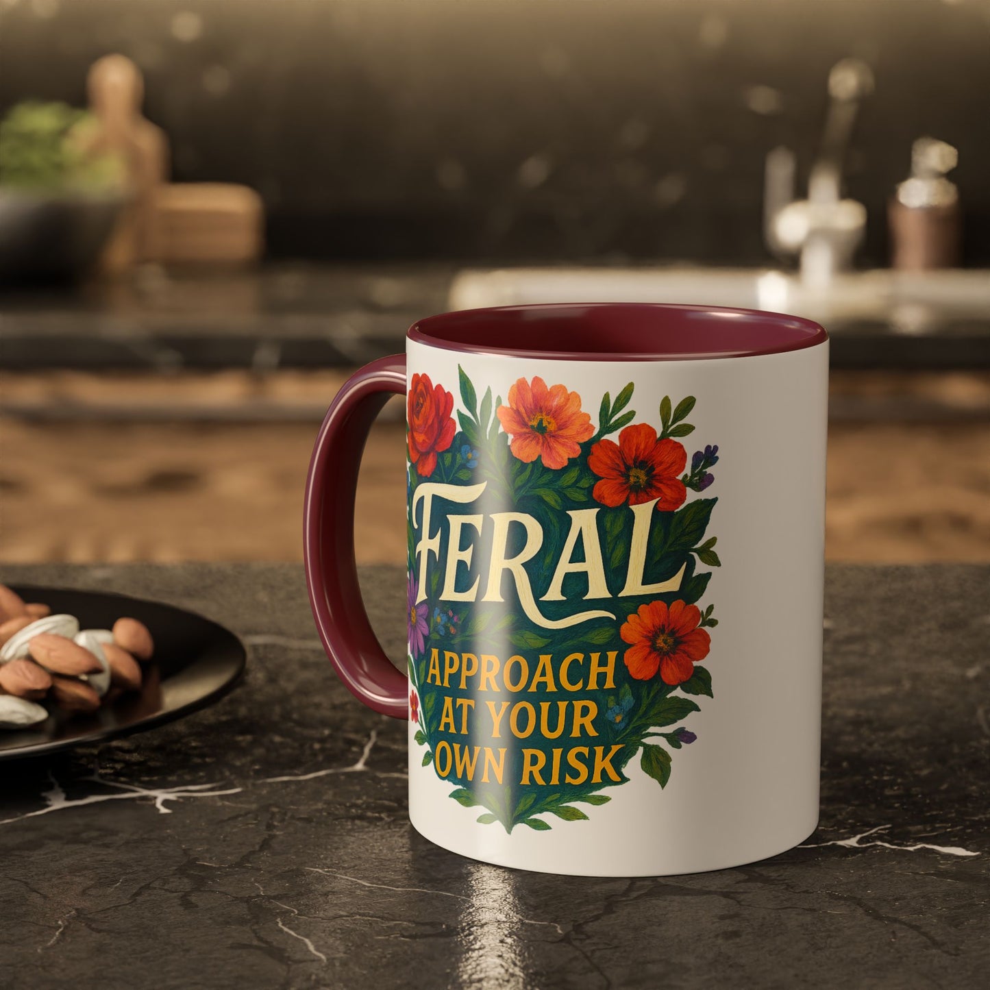 Feral Floral Coffee Mug , Feral: Approach At Your Own Risk 11oz/15oz