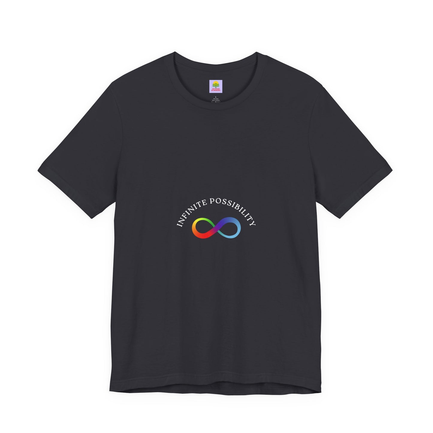 Colorful Infinity Symbol Unisex Tee, LGBTQ+ Pride T-shirt, Casual Everyday Wear, Gift for Friends, Creative Wardrobe Essential