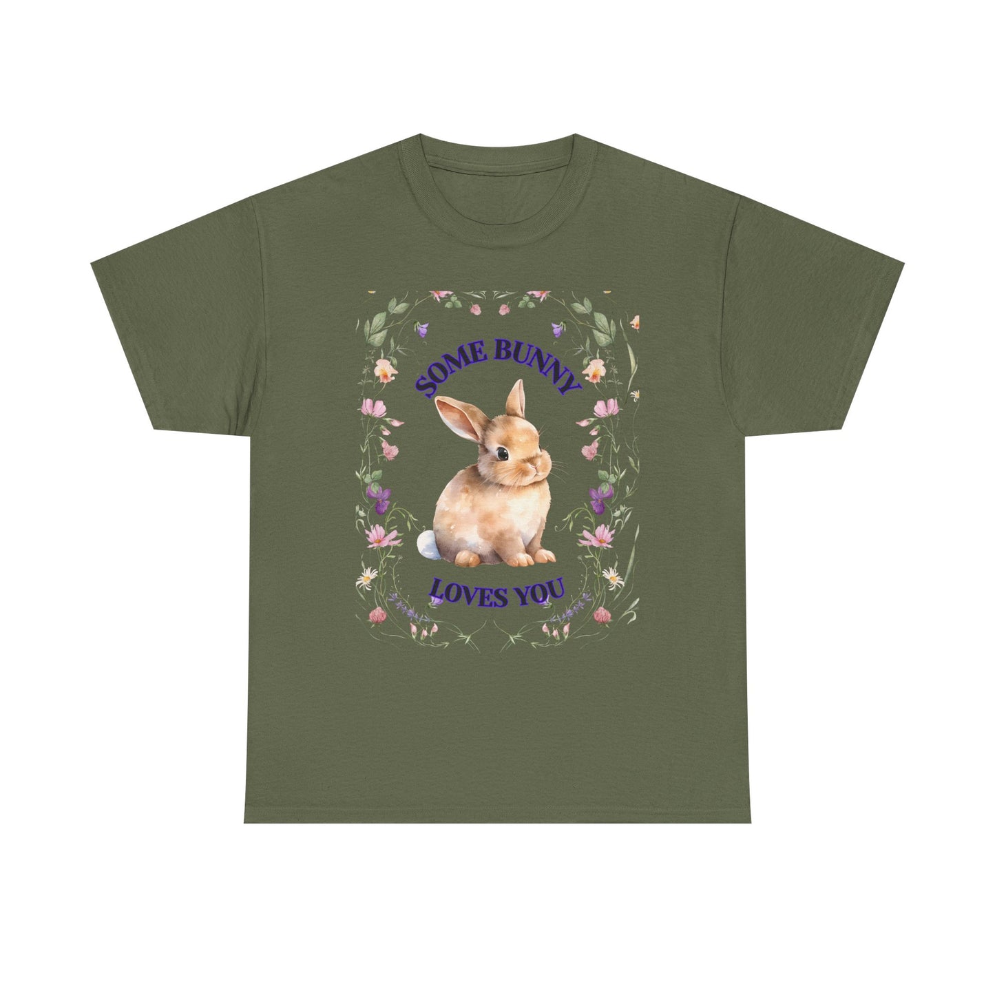 Some Bunny Loves You Tee, Cute Rabbit Shirt, Unisex Spring T-Shirt, Easter Gift, Flower Graphic Tee, Animal Lover Top