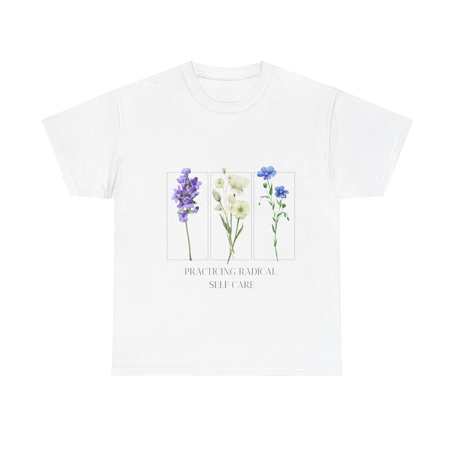 Practicing Self-Care floral  Tee, Spring Fashion Top, Unisex Graphic Shirt, Mental Health Awareness Gift, Casual Wear, Birthday Gift for Friends