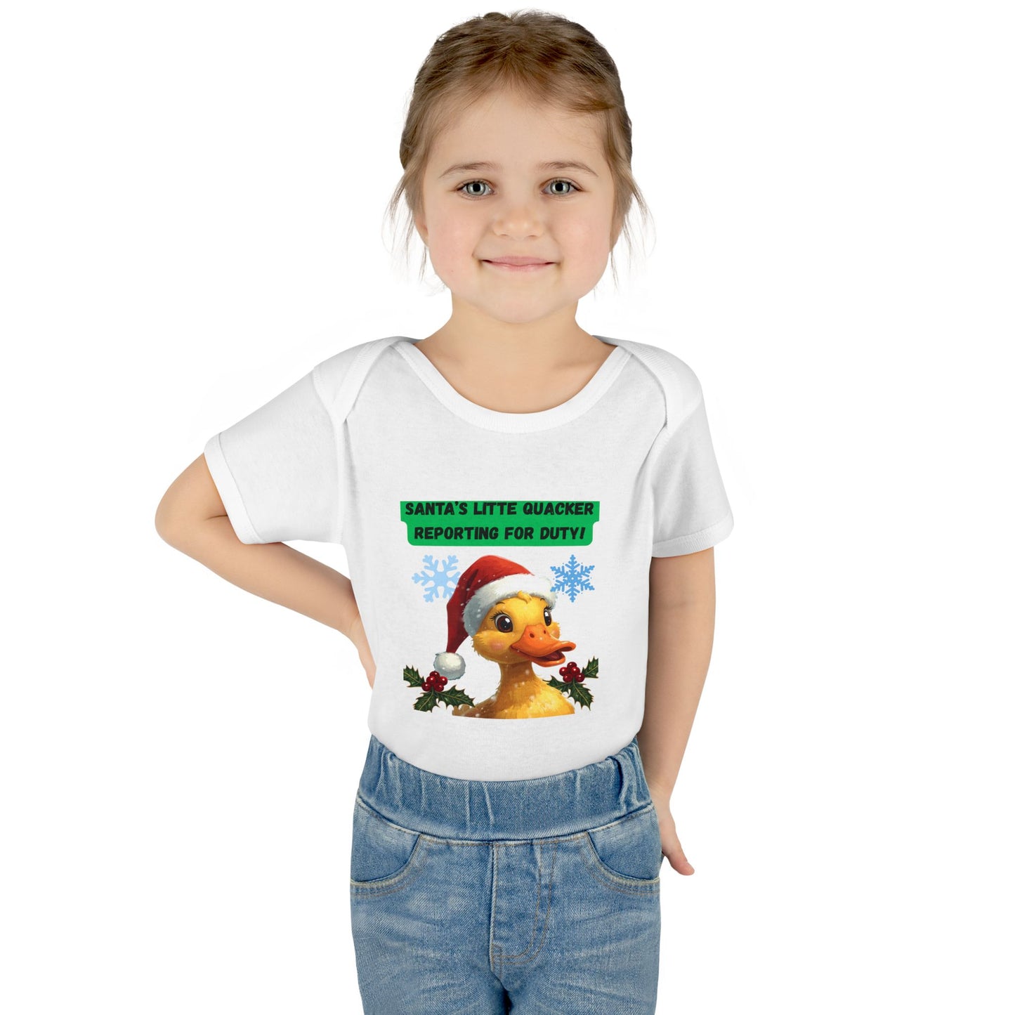 Christmas Infant Bodysuit, Santa's Little Quacker Design, Holiday Baby Outfit, Cute Baby Gift, Festive Newborn Apparel