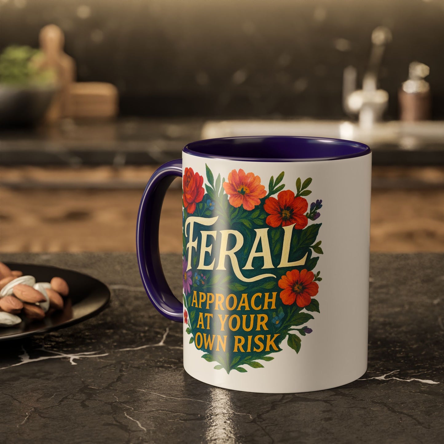 Feral Floral Coffee Mug , Feral: Approach At Your Own Risk 11oz/15oz
