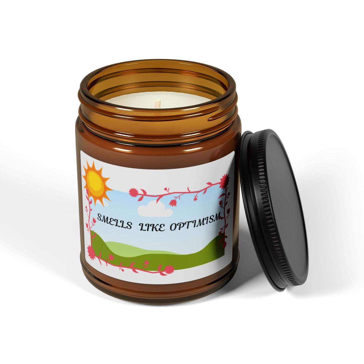 Smells like Optimism Scented Soy Candle - Brighten Your Space, Ideal Gift for Home, Relaxation, Celebrations, Self-Care, Eco-Friendly