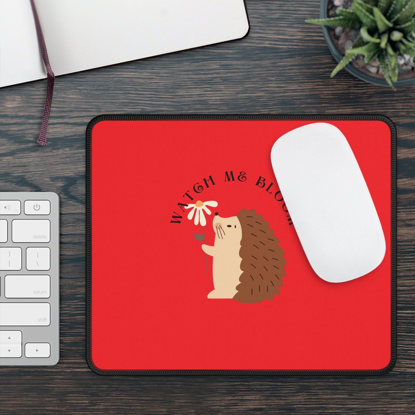 Hedgehog Gaming Mouse Pad – Cute Desk Accessory for Gamers, Perfect for Home Office, Birthday Gift, Animal Lover Decor, Watch Me Bloom