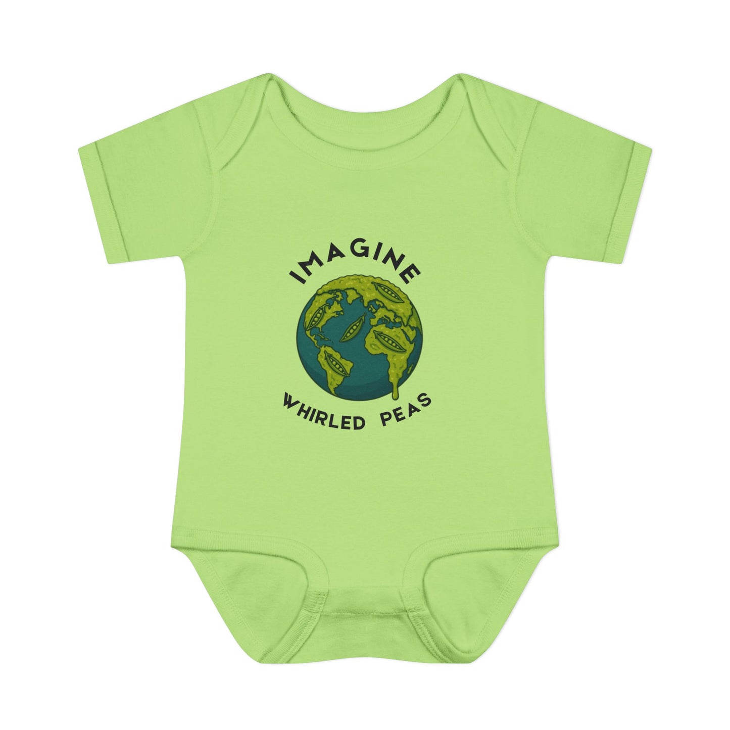 Earth-Themed Infant Bodysuit - Imagine Whirled Peas, Cute Baby Clothes, Unique Baby Shower Gift, Eco-Friendly Apparel, Baby Gift Idea
