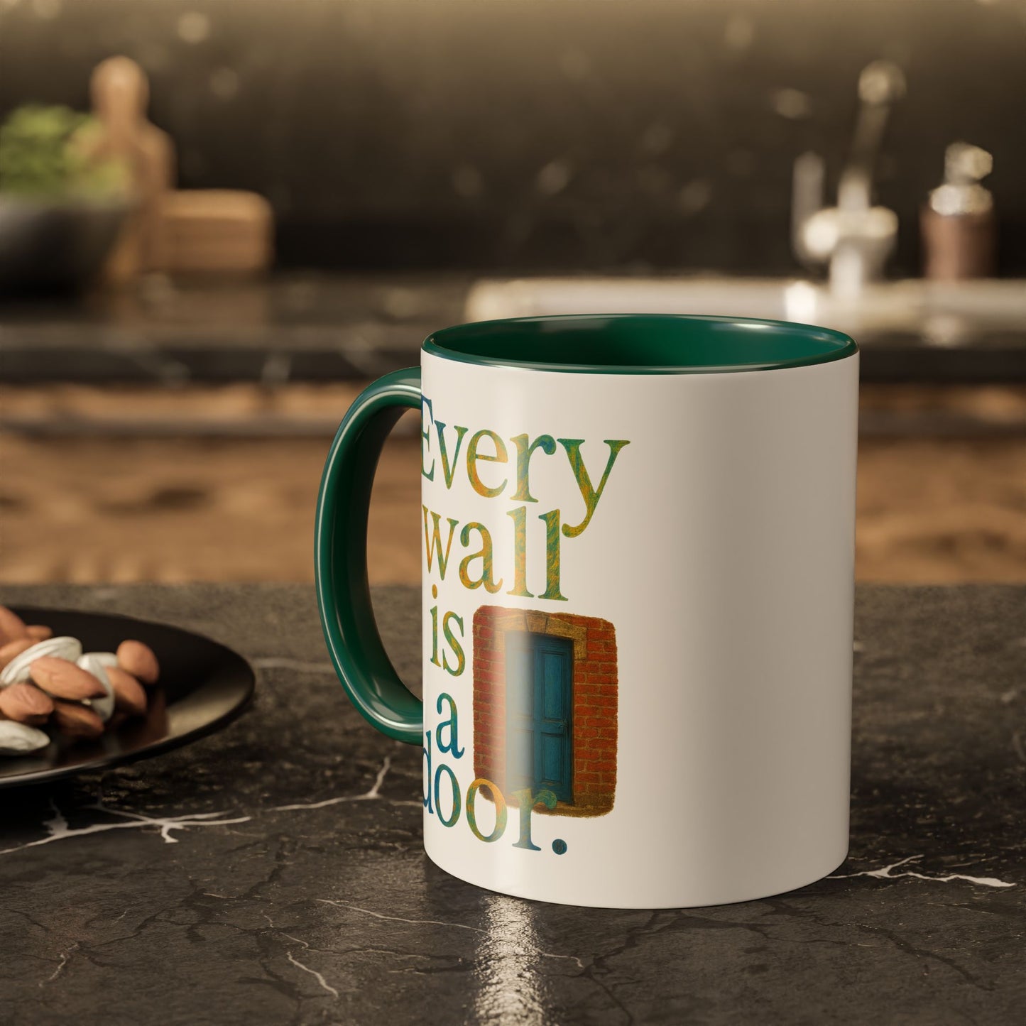 Inspirational Coffee Mug — "Every Wall Is a Door" Colorful Ceramic Mug (11oz & 15oz)