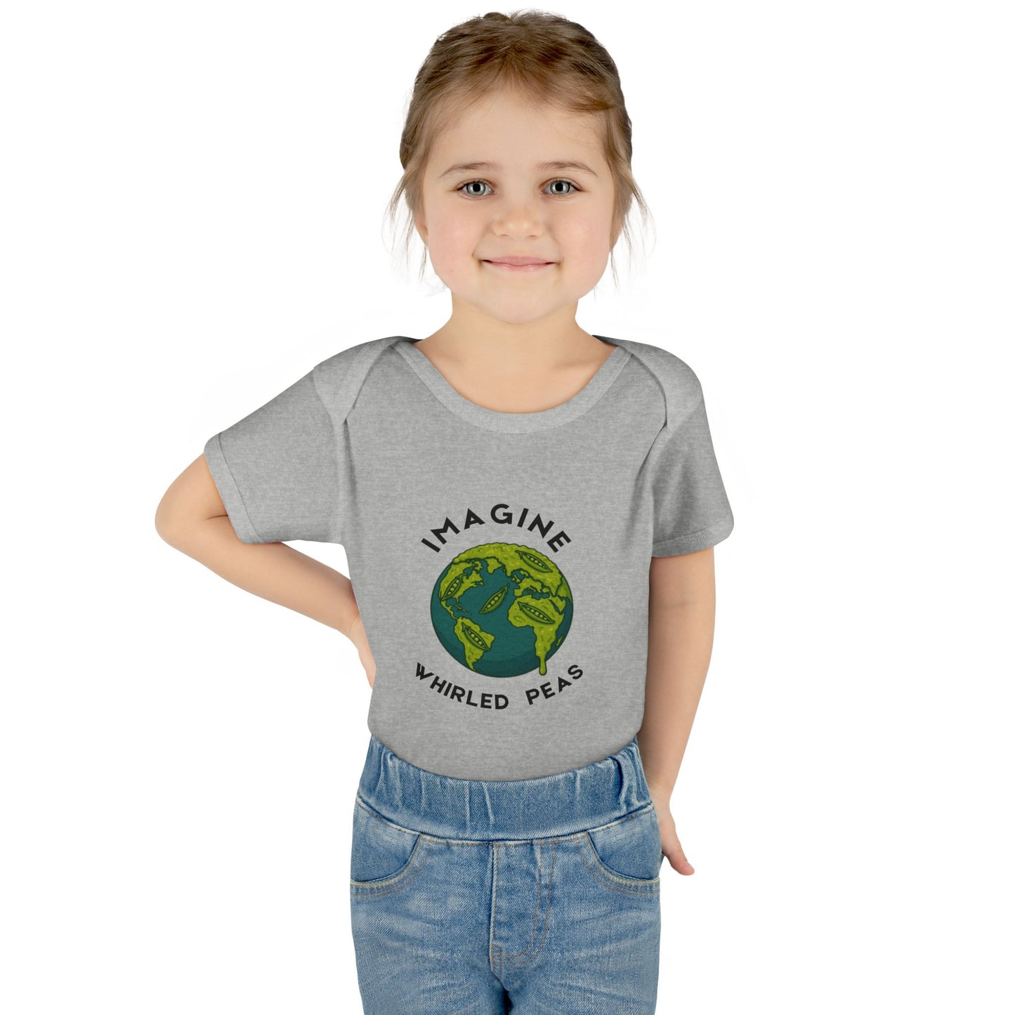Earth-Themed Infant Bodysuit - Imagine Whirled Peas, Cute Baby Clothes, Unique Baby Shower Gift, Eco-Friendly Apparel, Baby Gift Idea