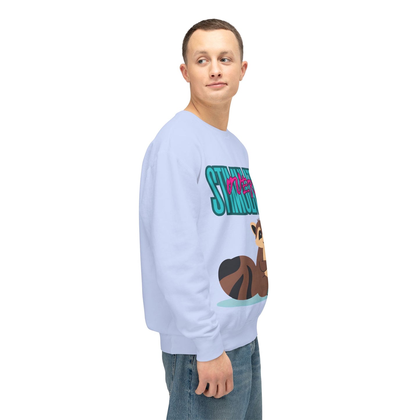 Raccoon 'Overstimulated' Crewneck Unisex Sweatshirt