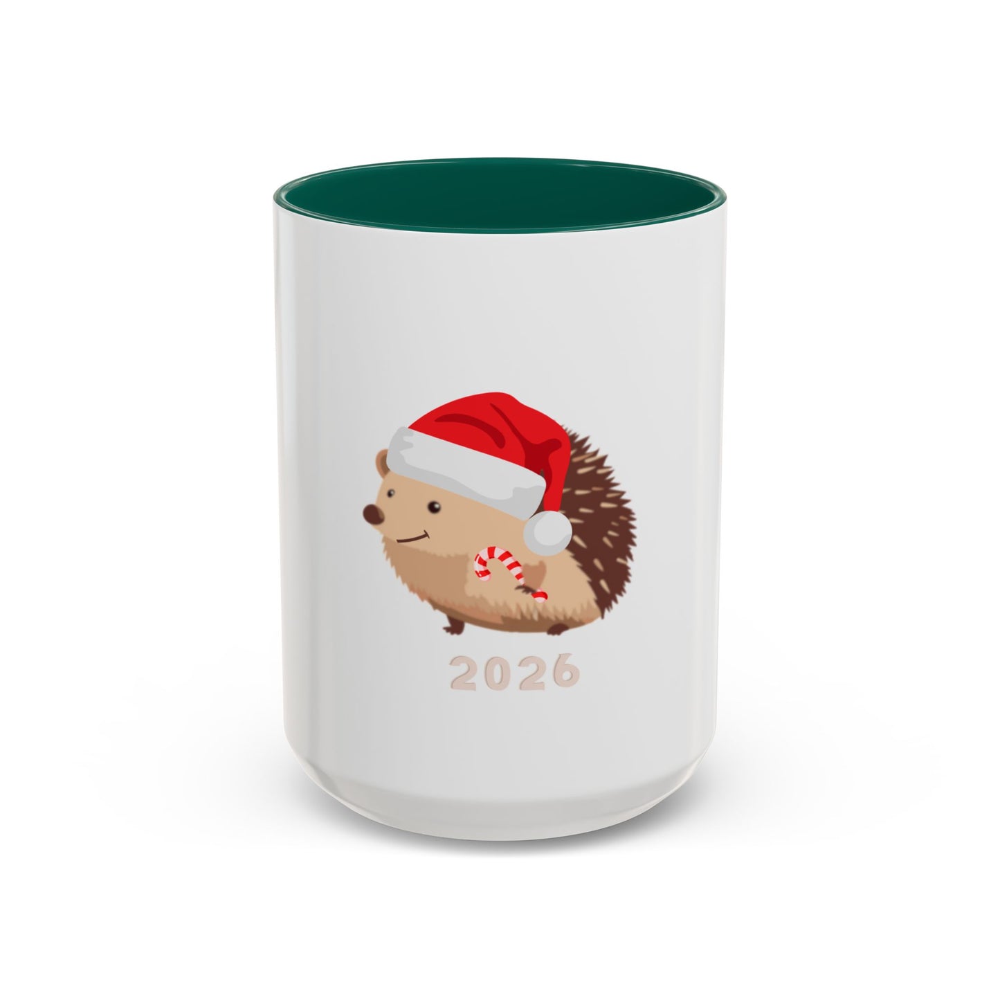 Colorful Mugs (11oz, 15oz) Christmas Mugs, Holiday Mugs, Cute Hedgehog Mugs, adorable Holiday hedgehog Mugs