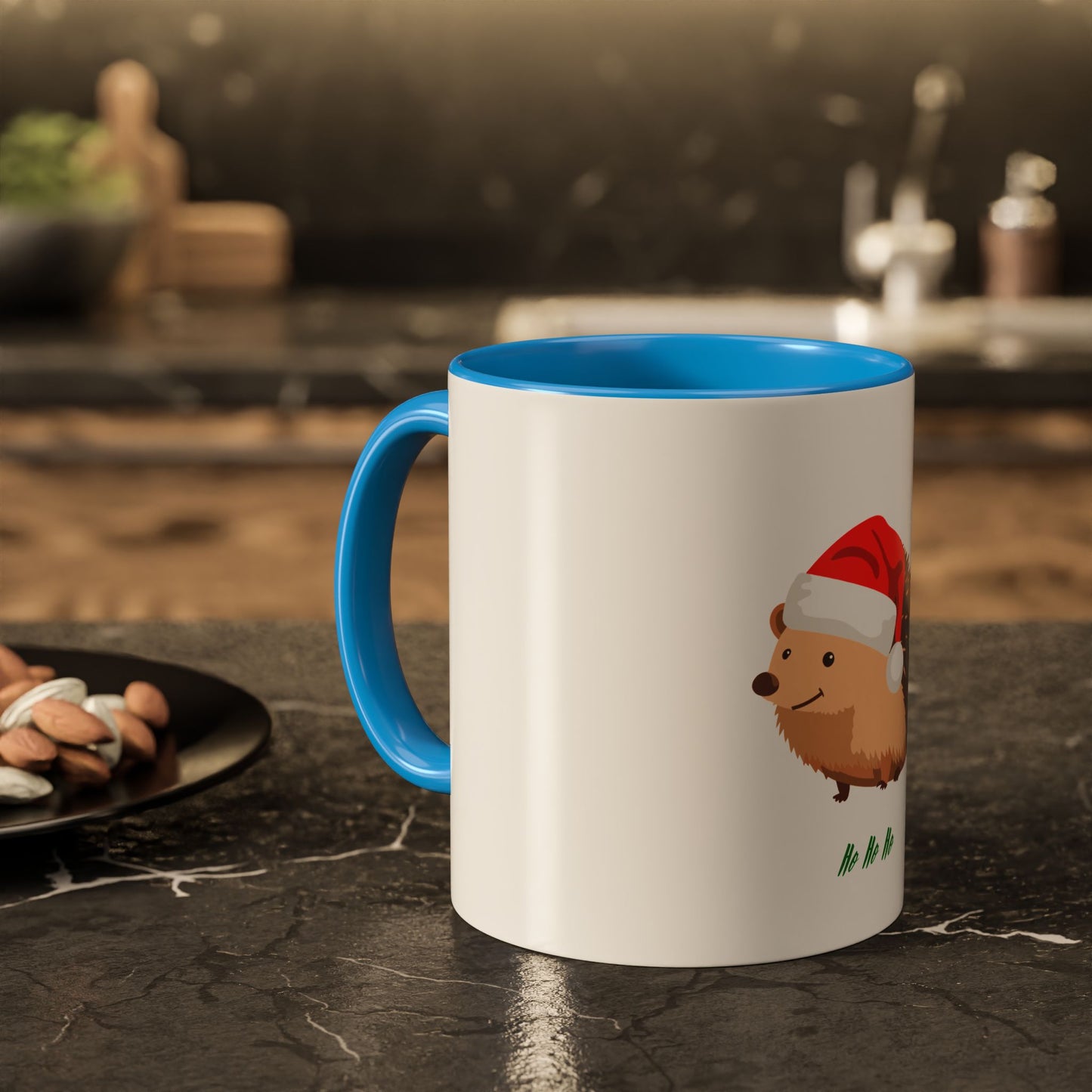 Christmas Hedgehog Mug - Cute Holiday Coffee Cup, Festive Drinkware, Gifts for Animal Lovers, Winter Decor, Unique Tea Mug