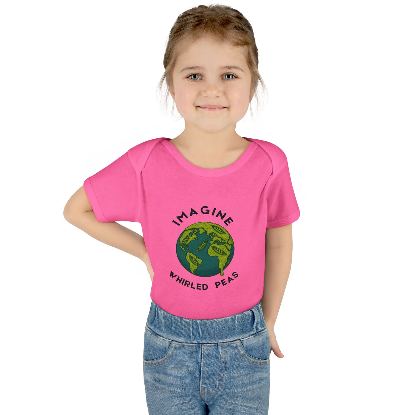 Earth-Themed Infant Bodysuit - Imagine Whirled Peas, Cute Baby Clothes, Unique Baby Shower Gift, Eco-Friendly Apparel, Baby Gift Idea