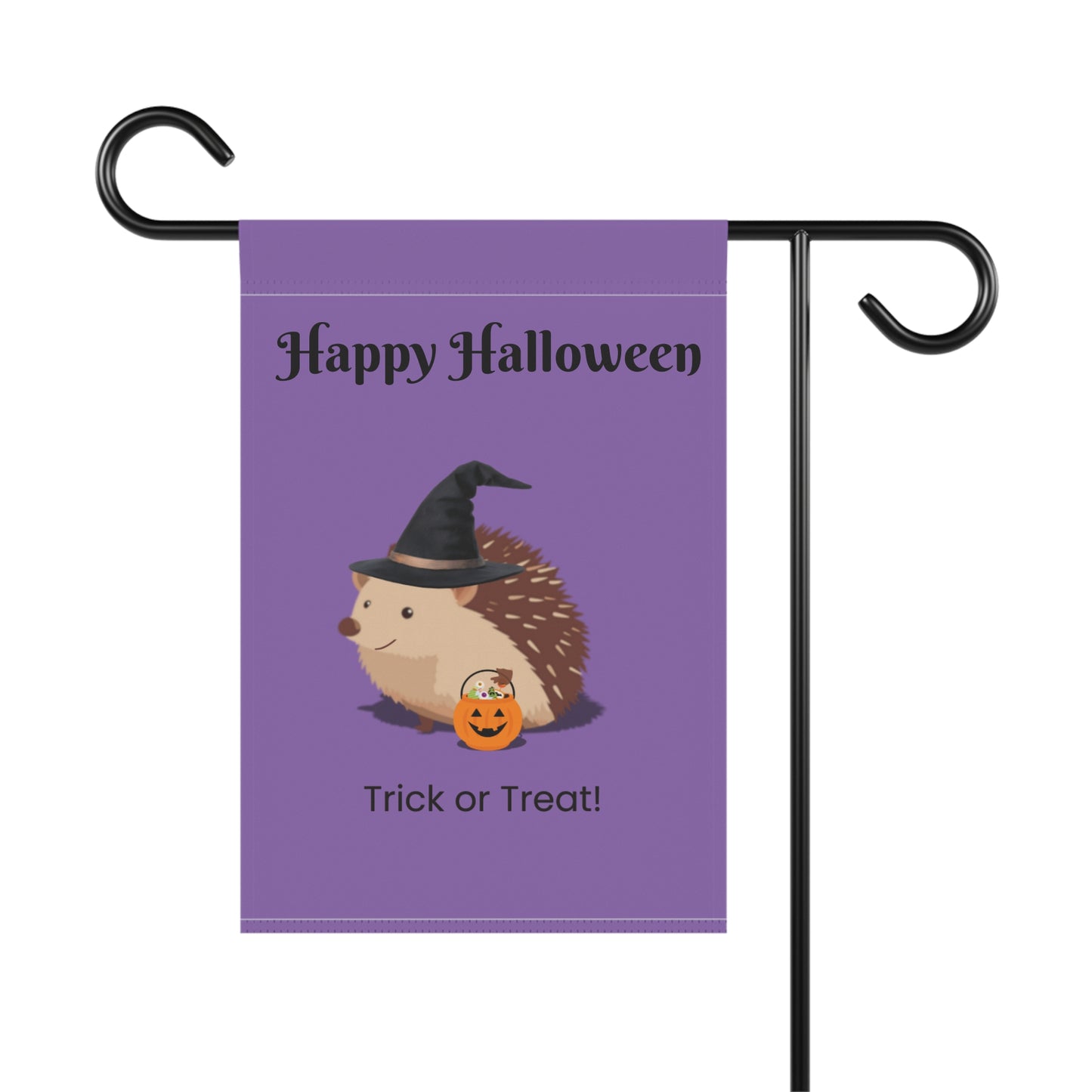 Halloween Garden Banner, Seasonal Decor, Outdoor Decoration, Trick or Treat Sign, Hedgehog Flag, Fall Home Accessory