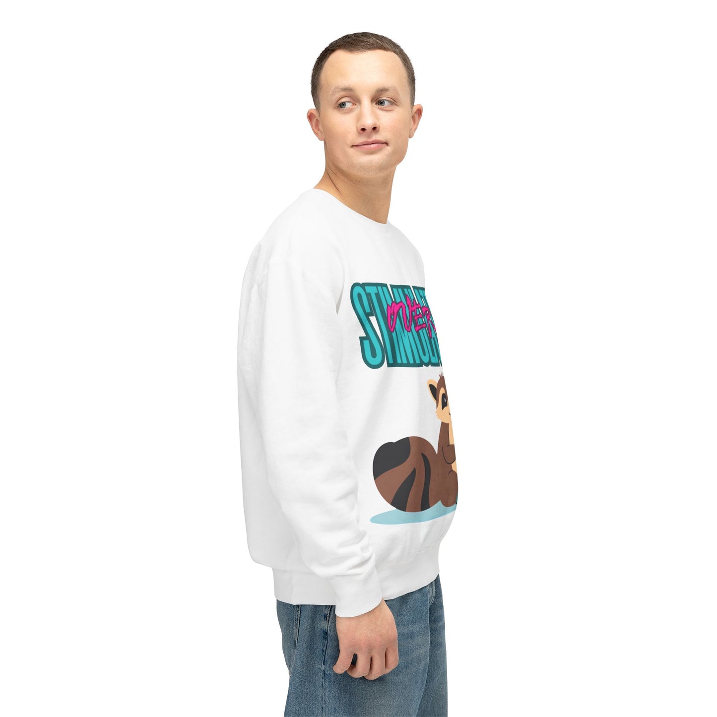 Raccoon 'Overstimulated' Crewneck Unisex Sweatshirt