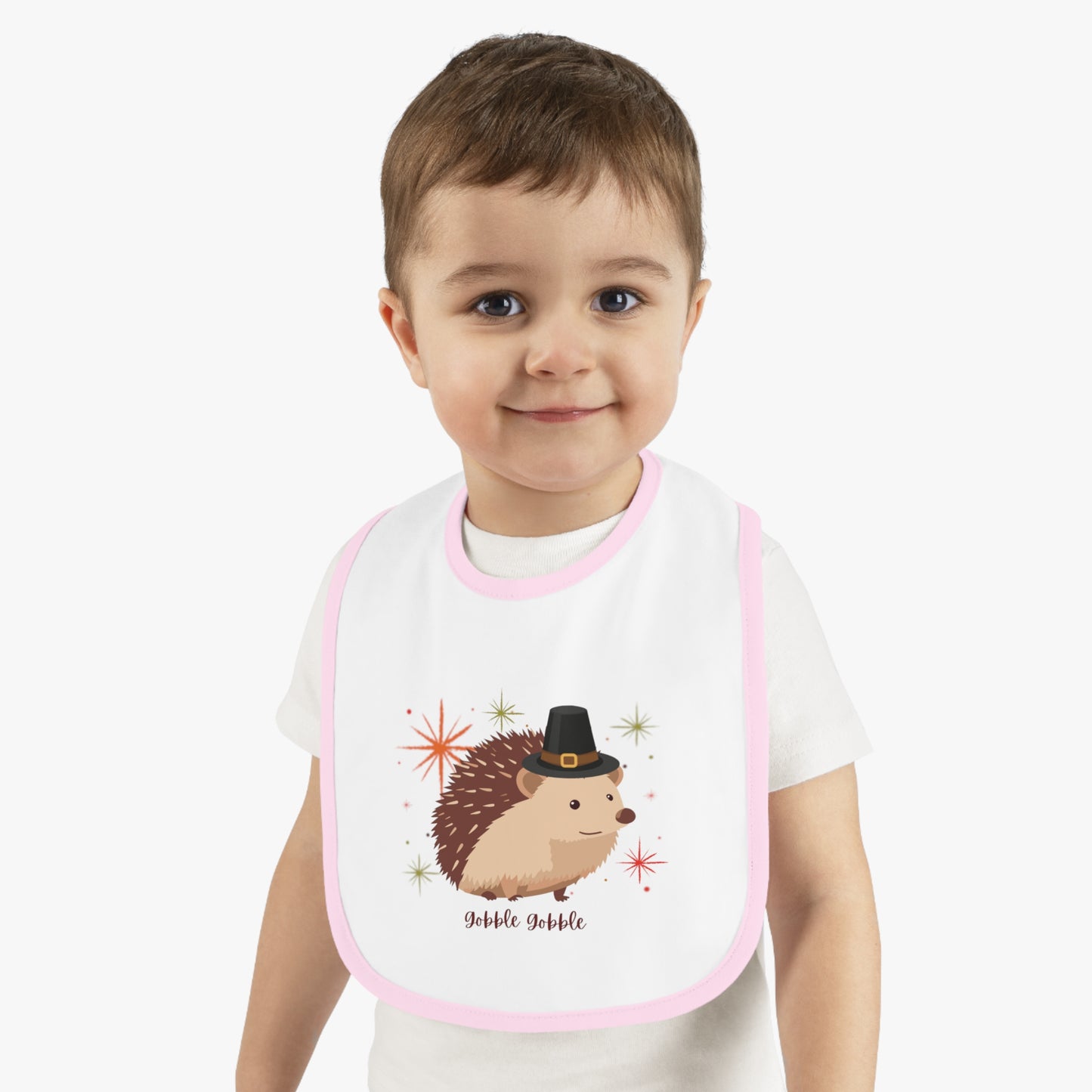Cute Hedgehog Thanksgiving Baby Bib, Baby Shower Gift Idea, Cute Animal Bib, Toddler Bibs, Hedgehog Theme