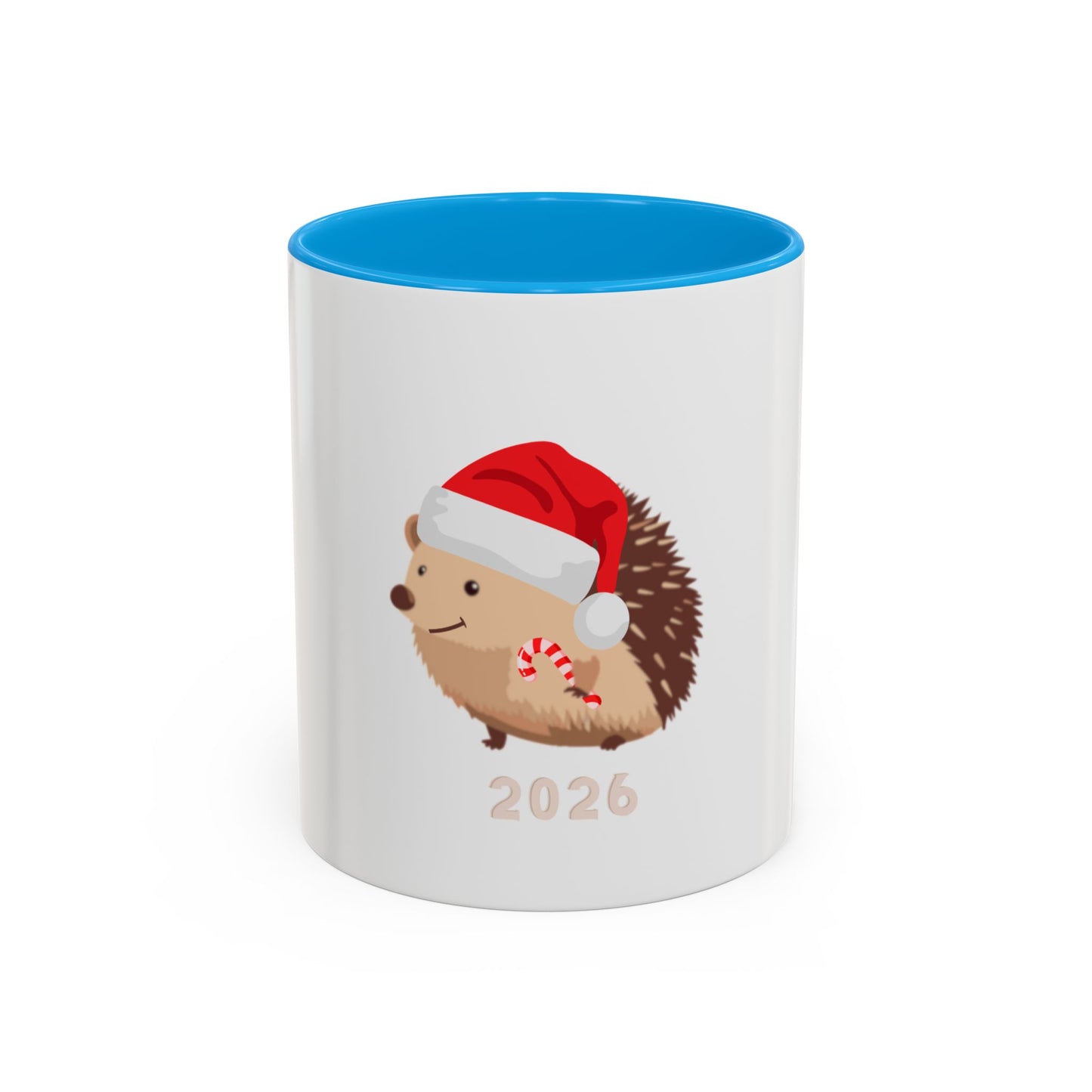 Colorful Mugs (11oz, 15oz) Christmas Mugs, Holiday Mugs, Cute Hedgehog Mugs, adorable Holiday hedgehog Mugs