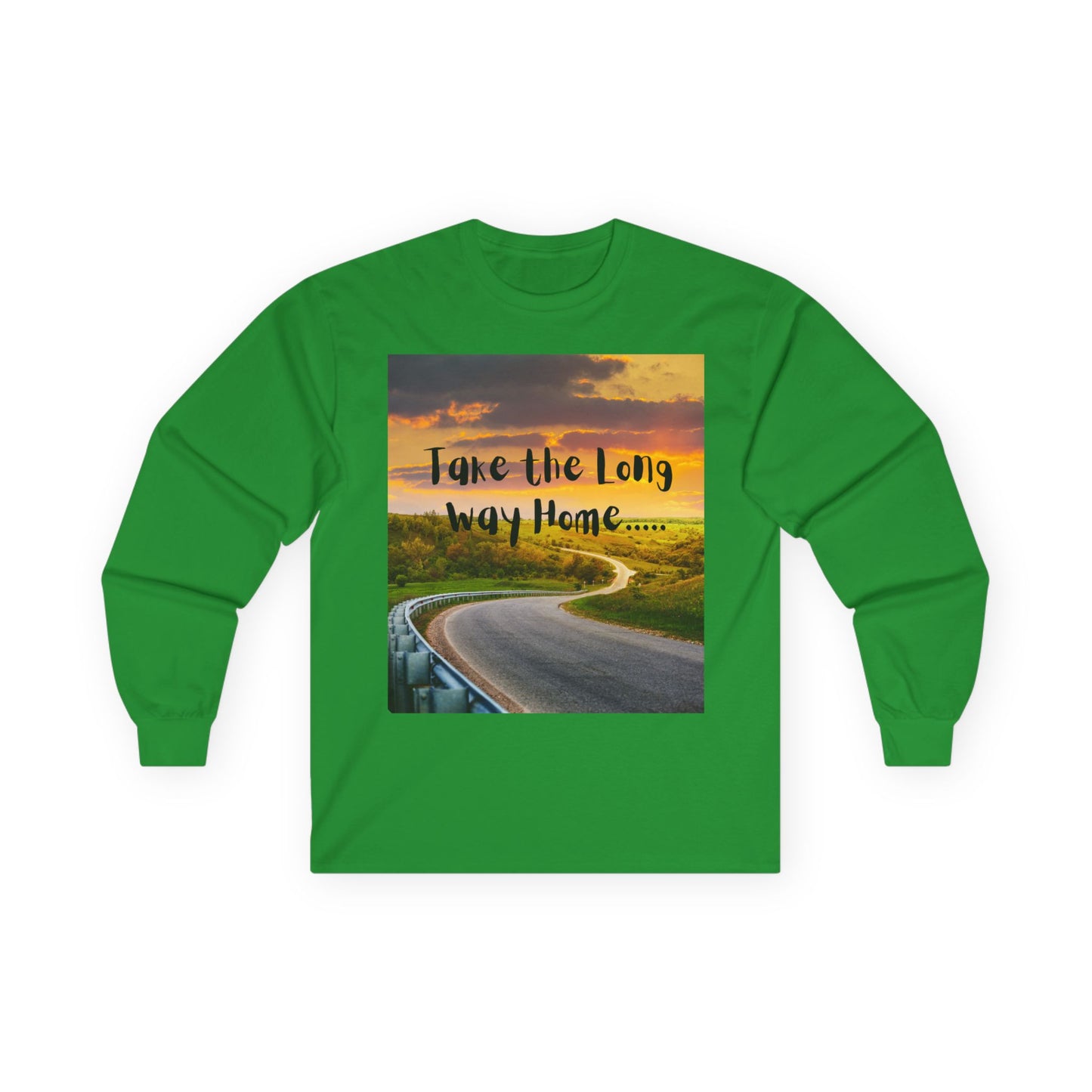 Scenic Long Sleeve Tee - Take the Long Way Home, Travel Shirt, Adventure Apparel, Gift for Wanderers, Outdoor Style, Road Trip Top