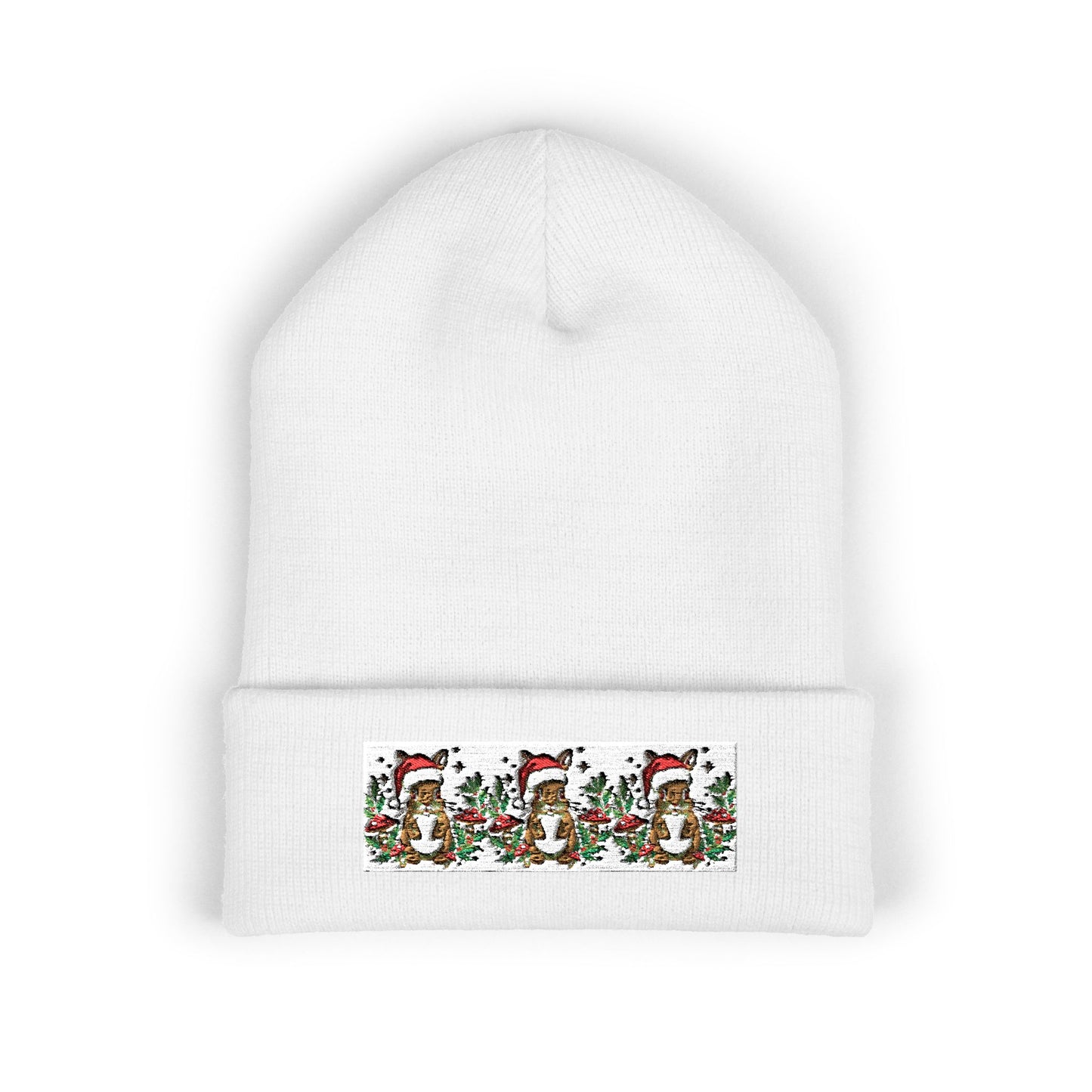 Festive Embroidered Beanie for Winter Celebrations, Holiday Hat, Cozy Gift, Cute Winter Accessory, Christmas Wear