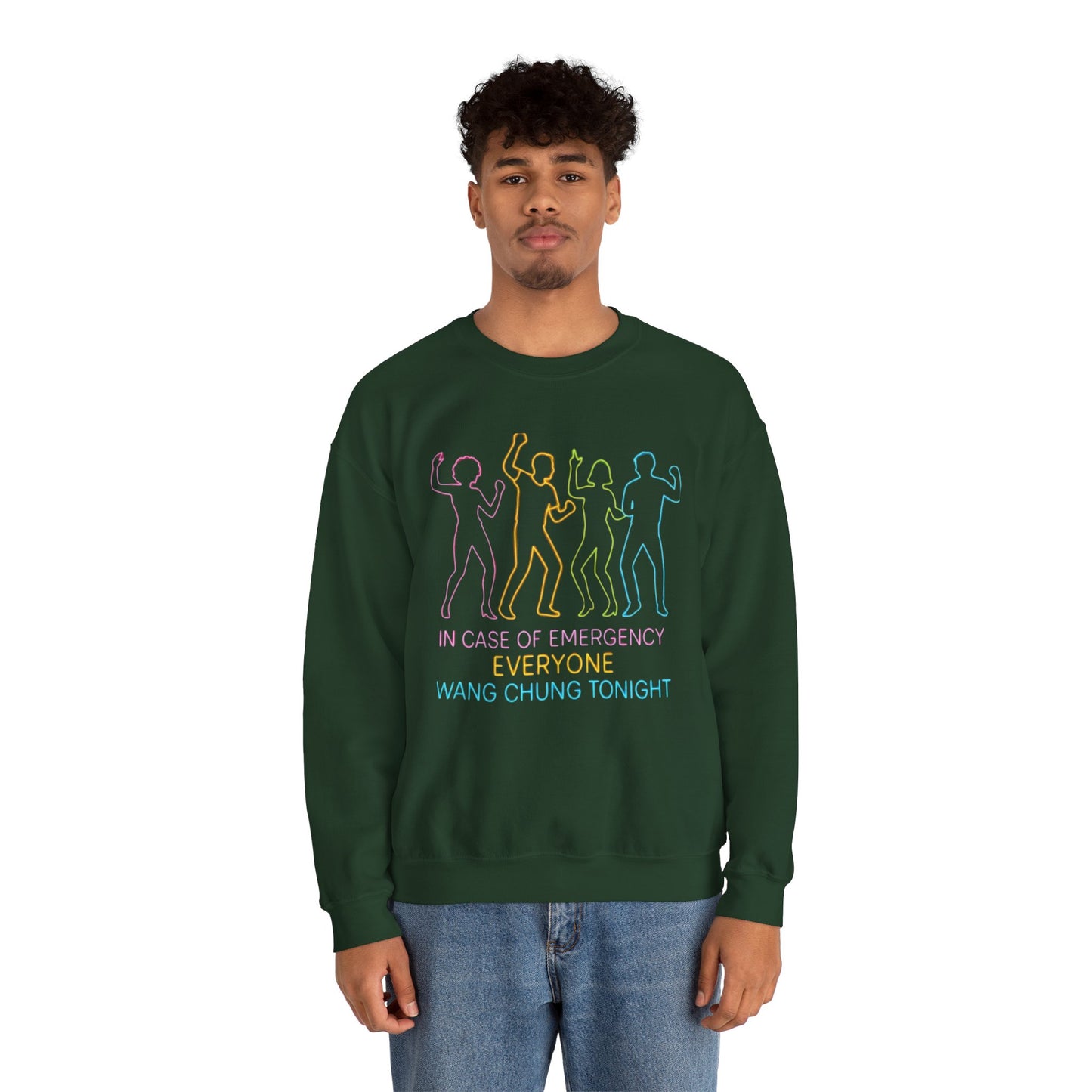 Emergency Dance Crewneck Sweatshirt | Fun Casual Wear, Perfect for Parties, Gifts, Concerts, Wang Chung Fans