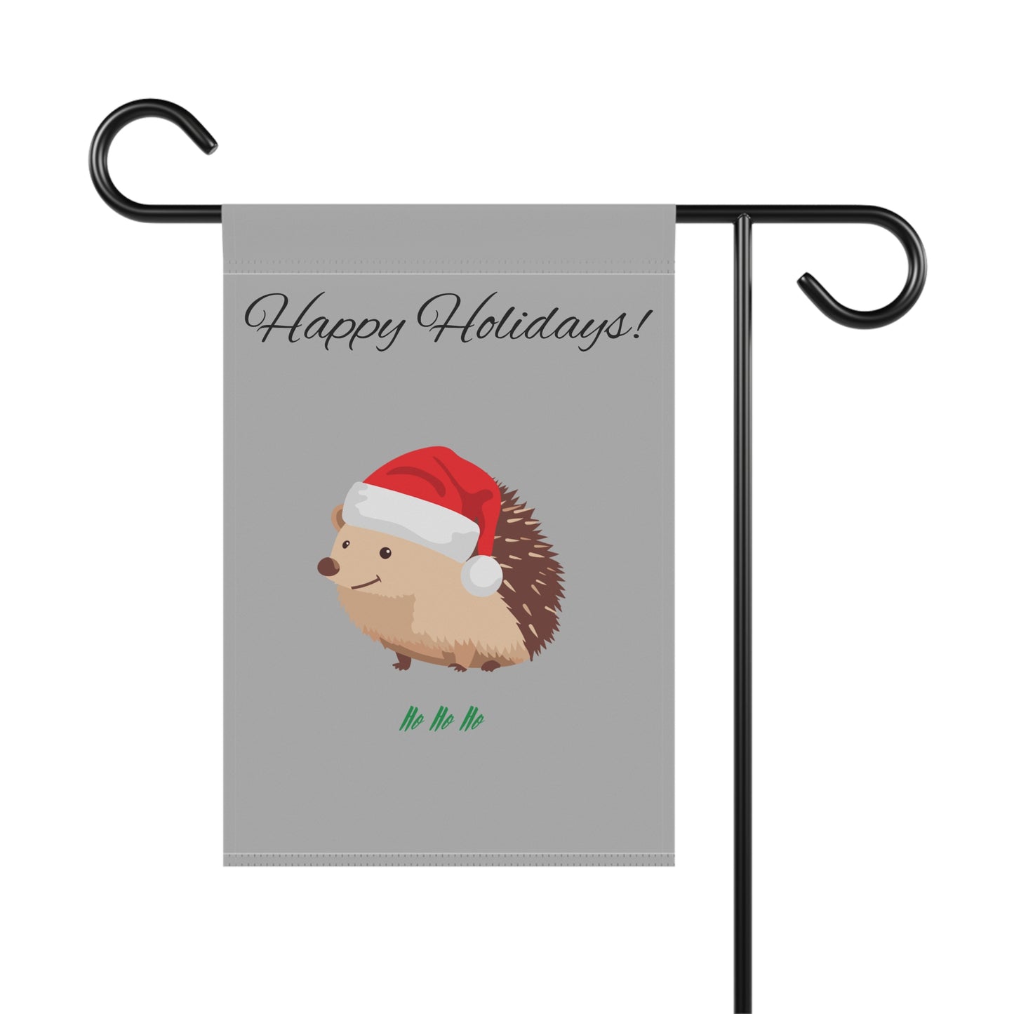 Christmas Hedgehog Garden Banner, Holiday Flag, Outdoor Decor, Yard Sign, Cute Animal Banner, Seasonal Home and Garden