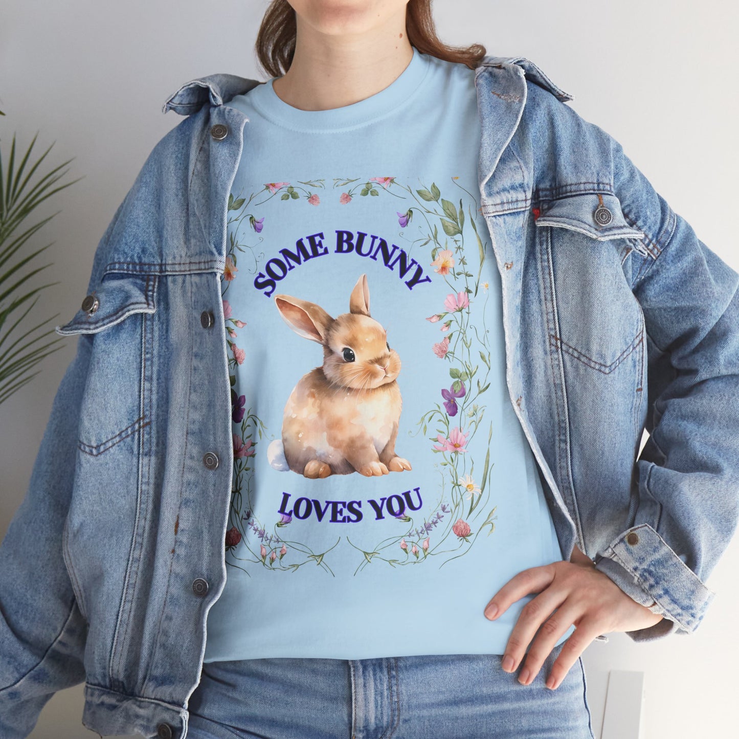 Some Bunny Loves You Tee, Cute Rabbit Shirt, Unisex Spring T-Shirt, Easter Gift, Flower Graphic Tee, Animal Lover Top