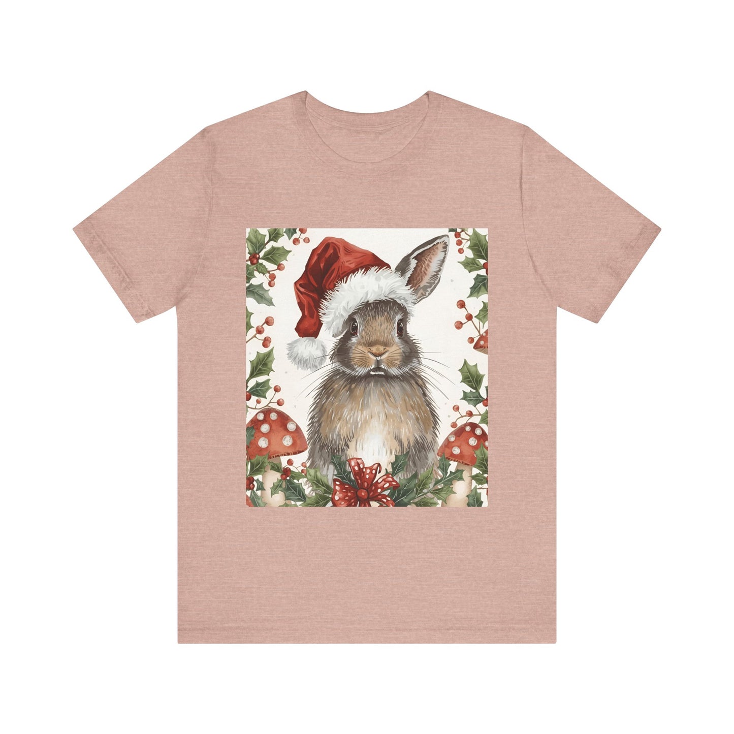 Christmas Bunny T-Shirt, Holiday Tee, Rabbit Shirt, Winter Apparel, Cute Christmas Gift, Seasonal Fashion