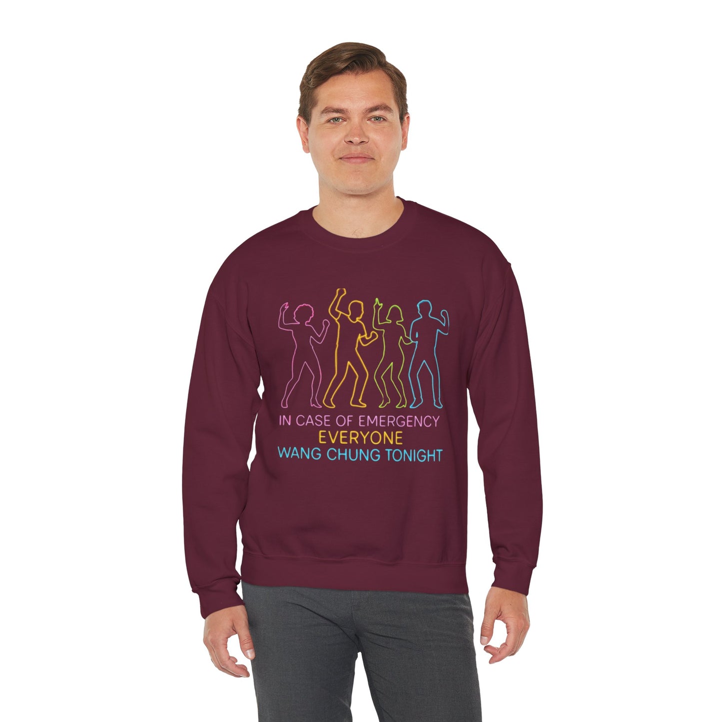 Emergency Dance Crewneck Sweatshirt | Fun Casual Wear, Perfect for Parties, Gifts, Concerts, Wang Chung Fans