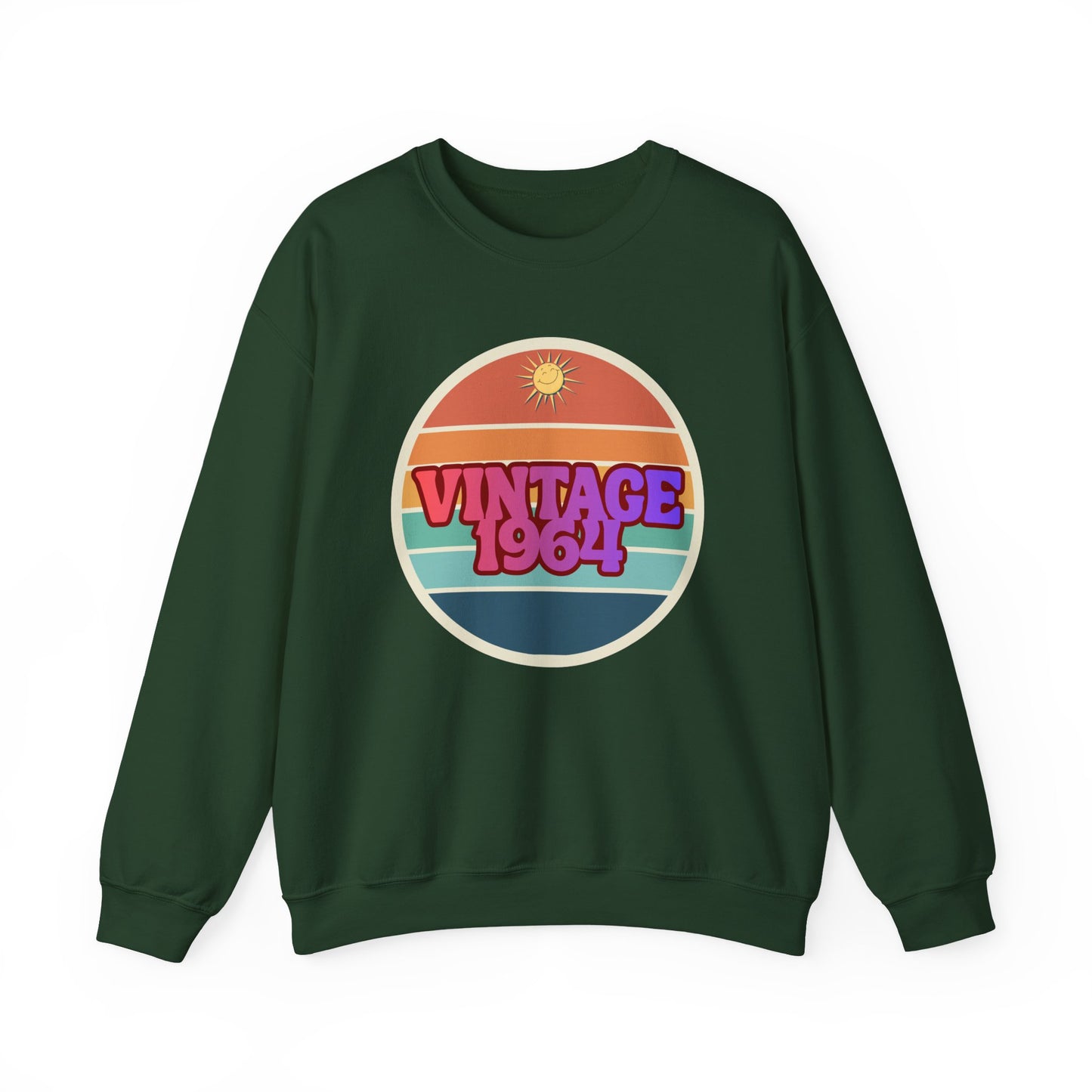 Vintage 1964 Crewneck Sweatshirt — Retro Sunset Graphic Pullover
