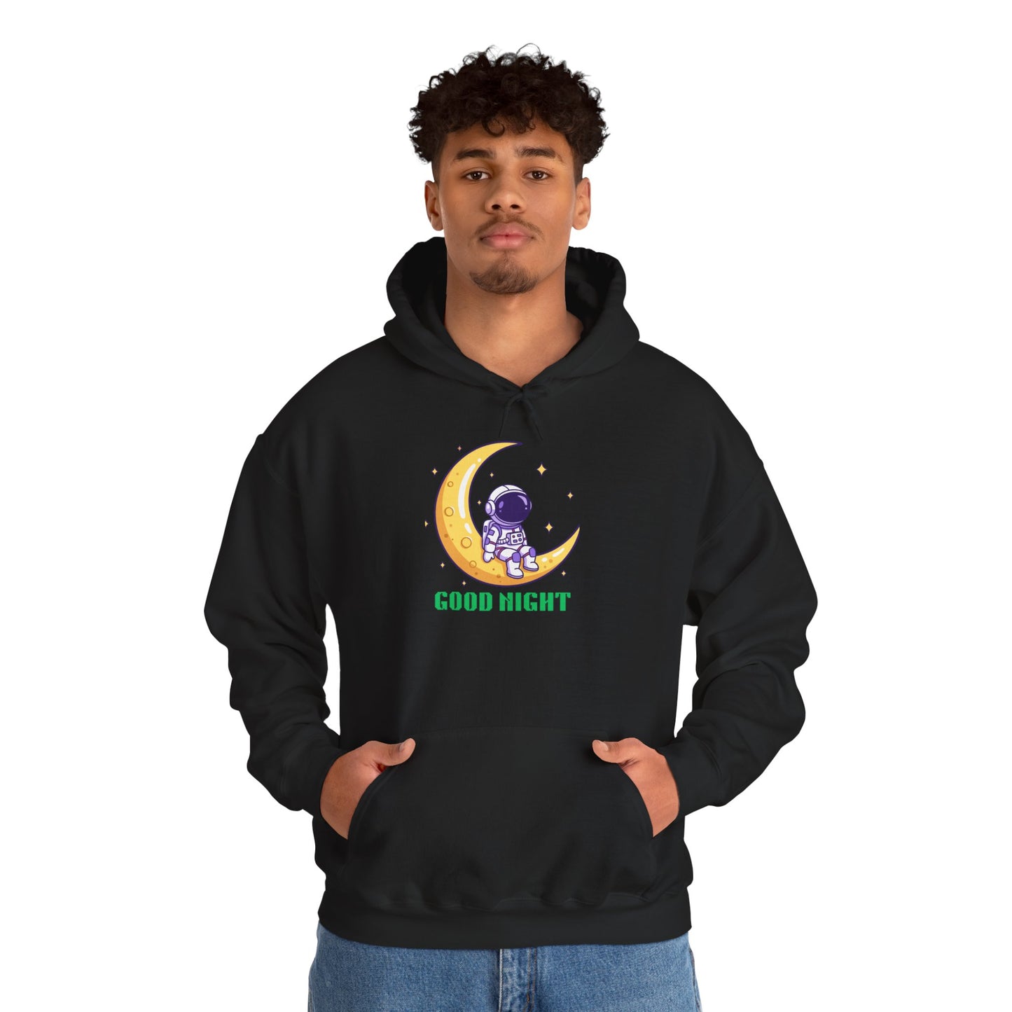 Good Night Astronaut Hoodie, Cute Moon Space Graphic Sweatshirt, Unisex Hoodie