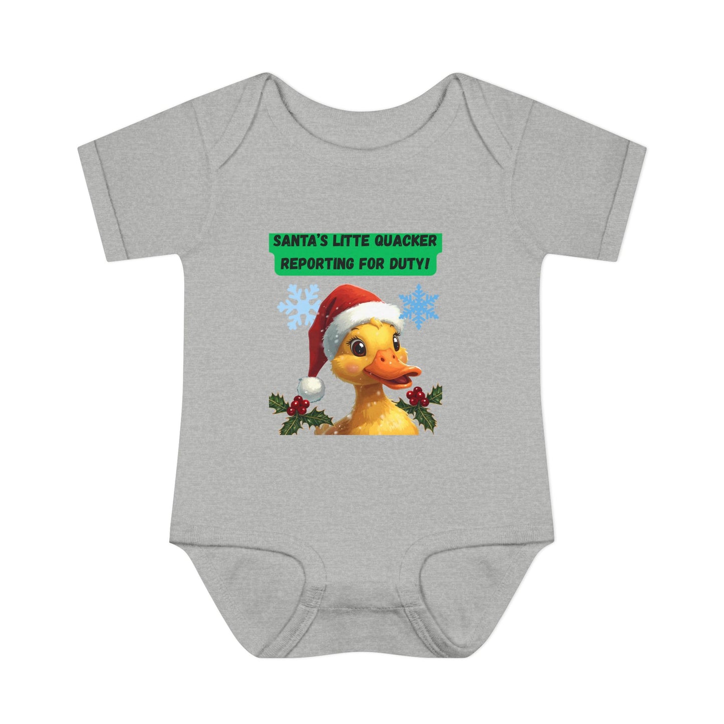 Christmas Infant Bodysuit, Santa's Little Quacker Design, Holiday Baby Outfit, Cute Baby Gift, Festive Newborn Apparel