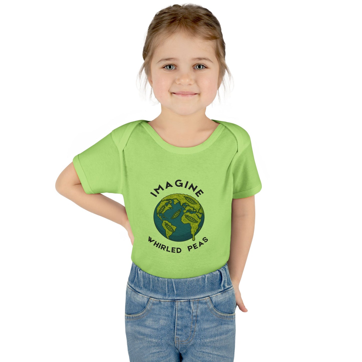 Earth-Themed Infant Bodysuit - Imagine Whirled Peas, Cute Baby Clothes, Unique Baby Shower Gift, Eco-Friendly Apparel, Baby Gift Idea