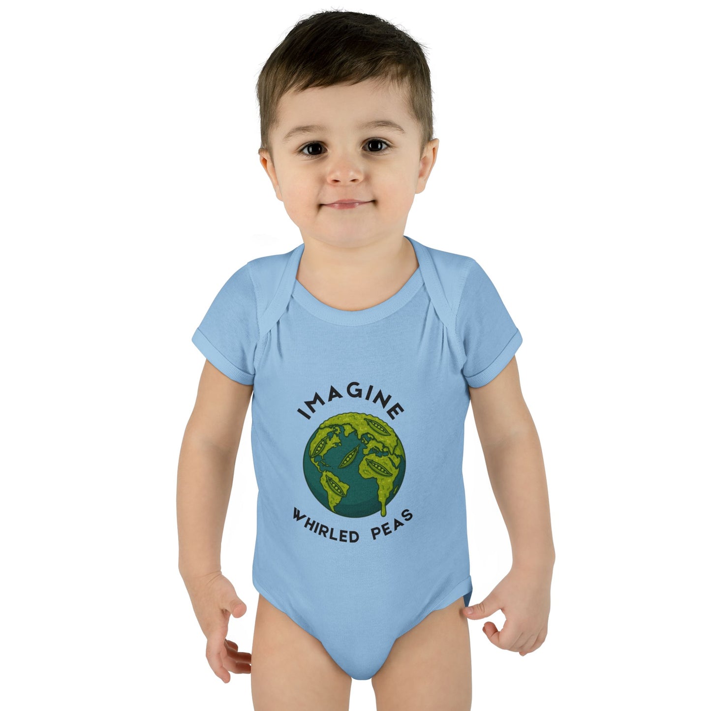 Earth-Themed Infant Bodysuit - Imagine Whirled Peas, Cute Baby Clothes, Unique Baby Shower Gift, Eco-Friendly Apparel, Baby Gift Idea