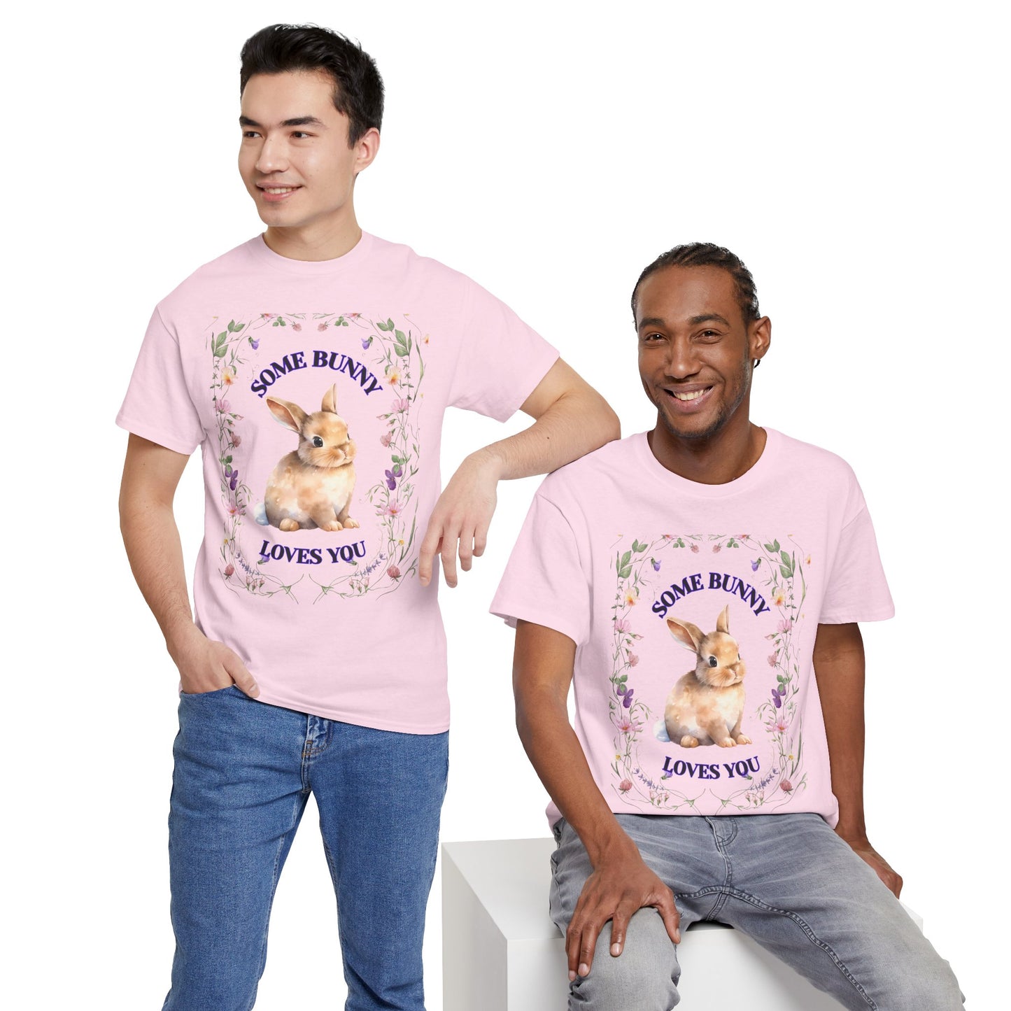 Some Bunny Loves You Tee, Cute Rabbit Shirt, Unisex Spring T-Shirt, Easter Gift, Flower Graphic Tee, Animal Lover Top