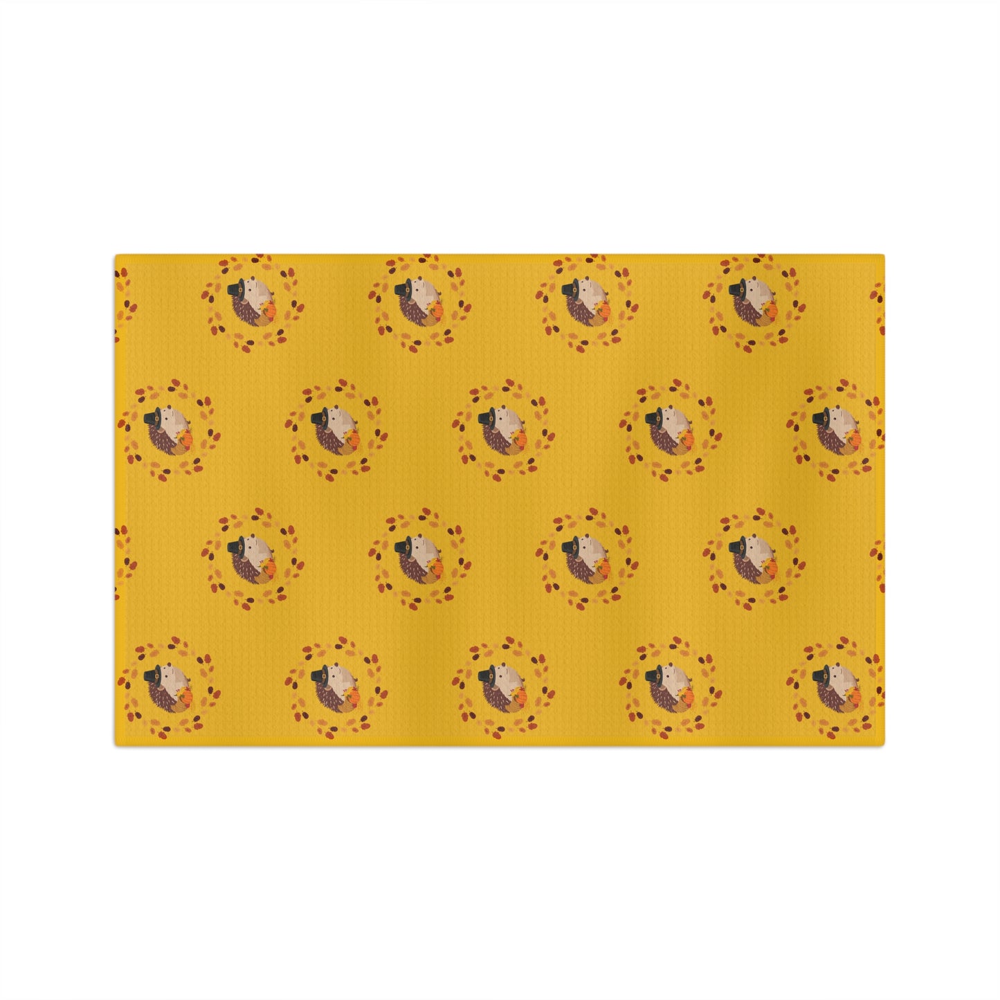 Thanksgiving Microfiber Tea Towel with Cute Hedgehog Design