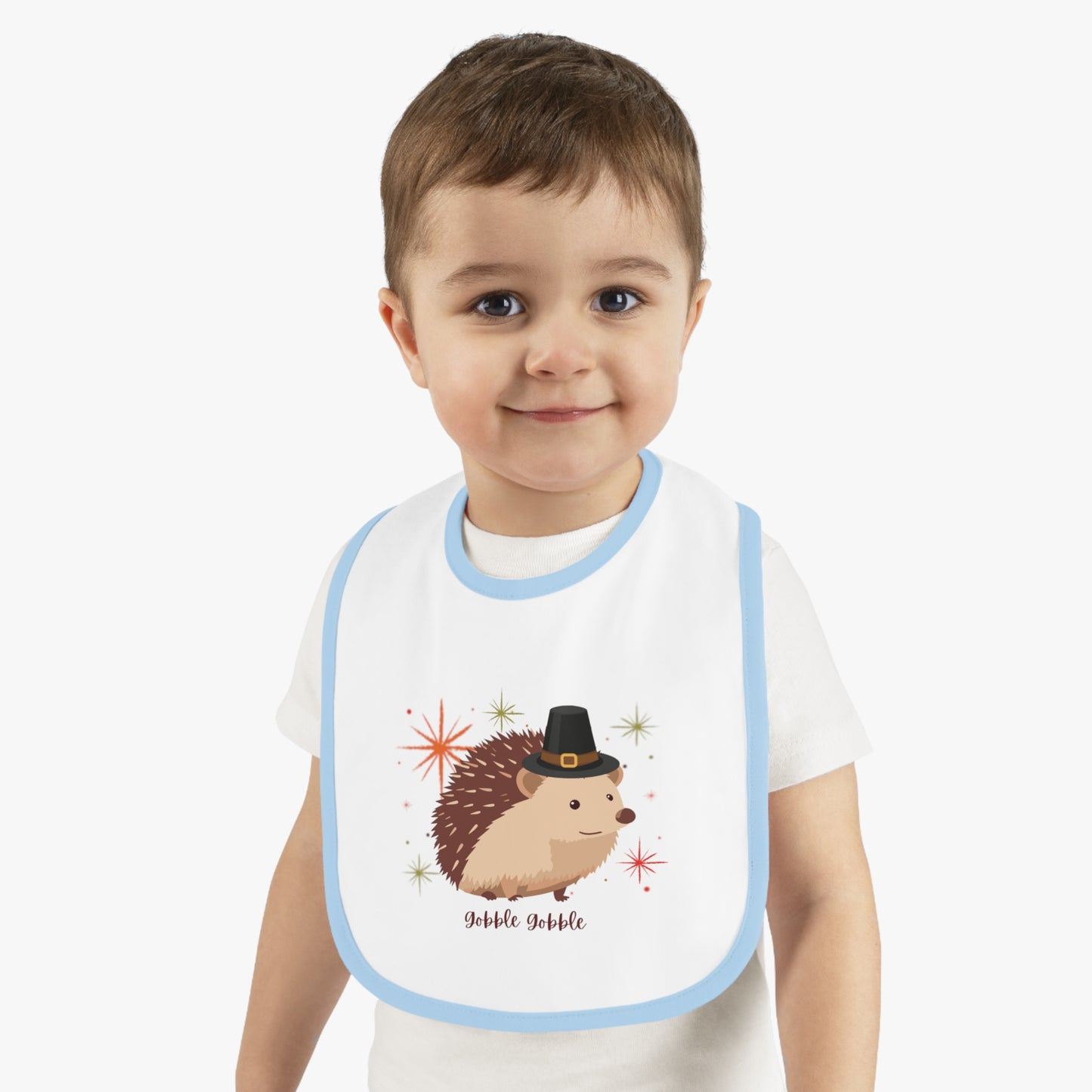 Cute Hedgehog Thanksgiving Baby Bib, Baby Shower Gift Idea, Cute Animal Bib, Toddler Bibs, Hedgehog Theme
