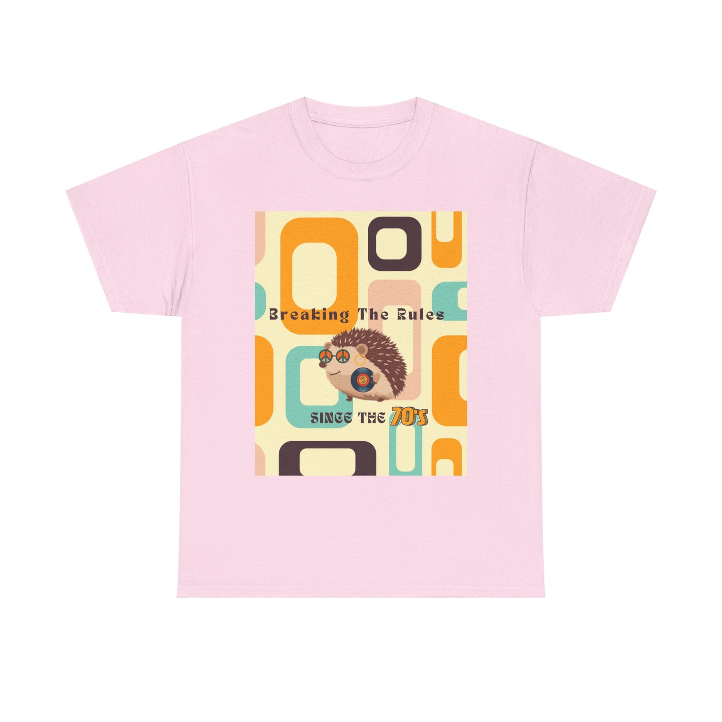 Retro Hedgehog T-Shirt - Breaking The Rules, Vintage Style, 70's Vibe, Unisex Cotton Tee, Gift for Hedgehog Lovers, Fun Fashion