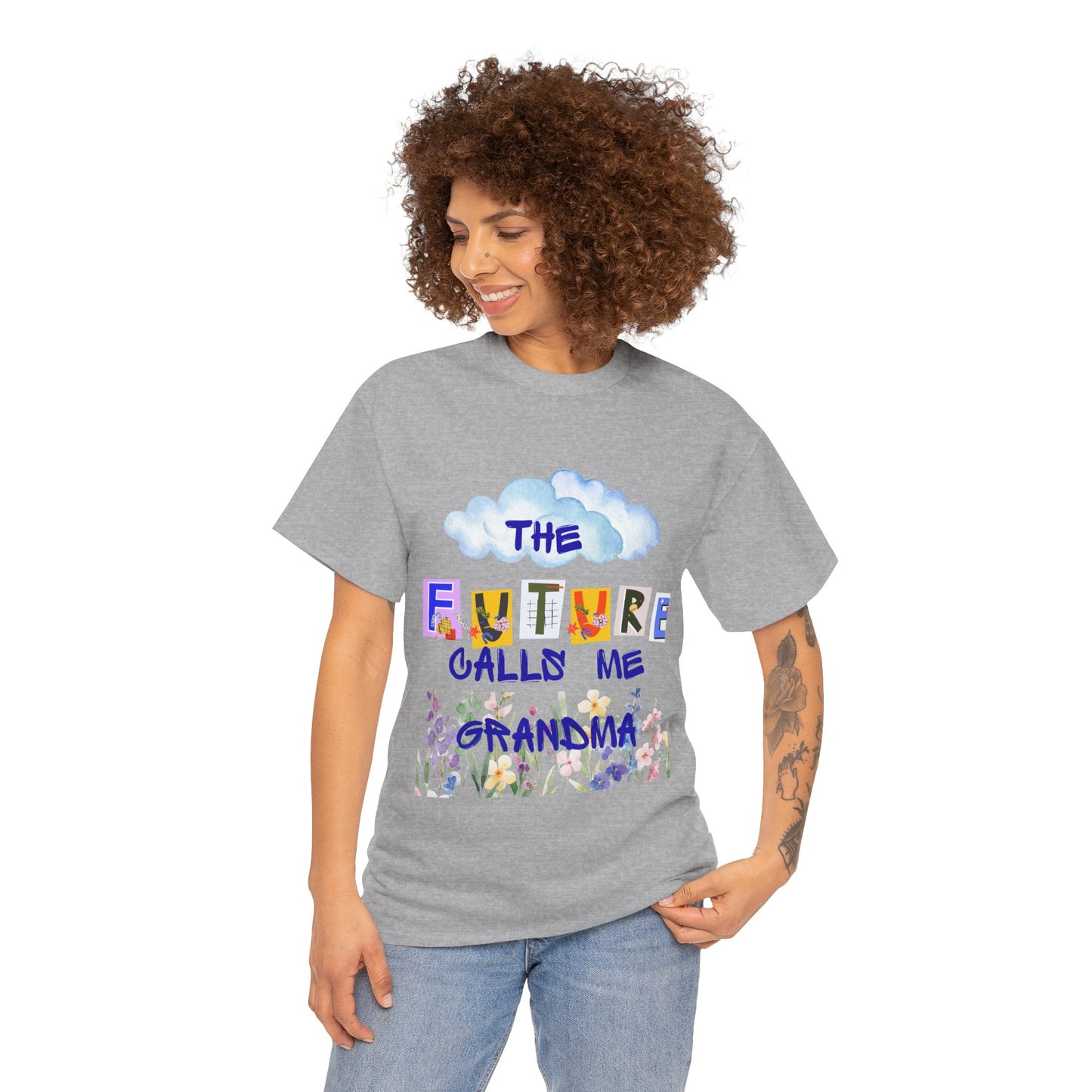 The Future Calls Me Grandma Tee, Unisex Cotton T-Shirt for Grandparents, Birthday Gift, Baby Shower, Family Gatherings, Fun Statement Tee
