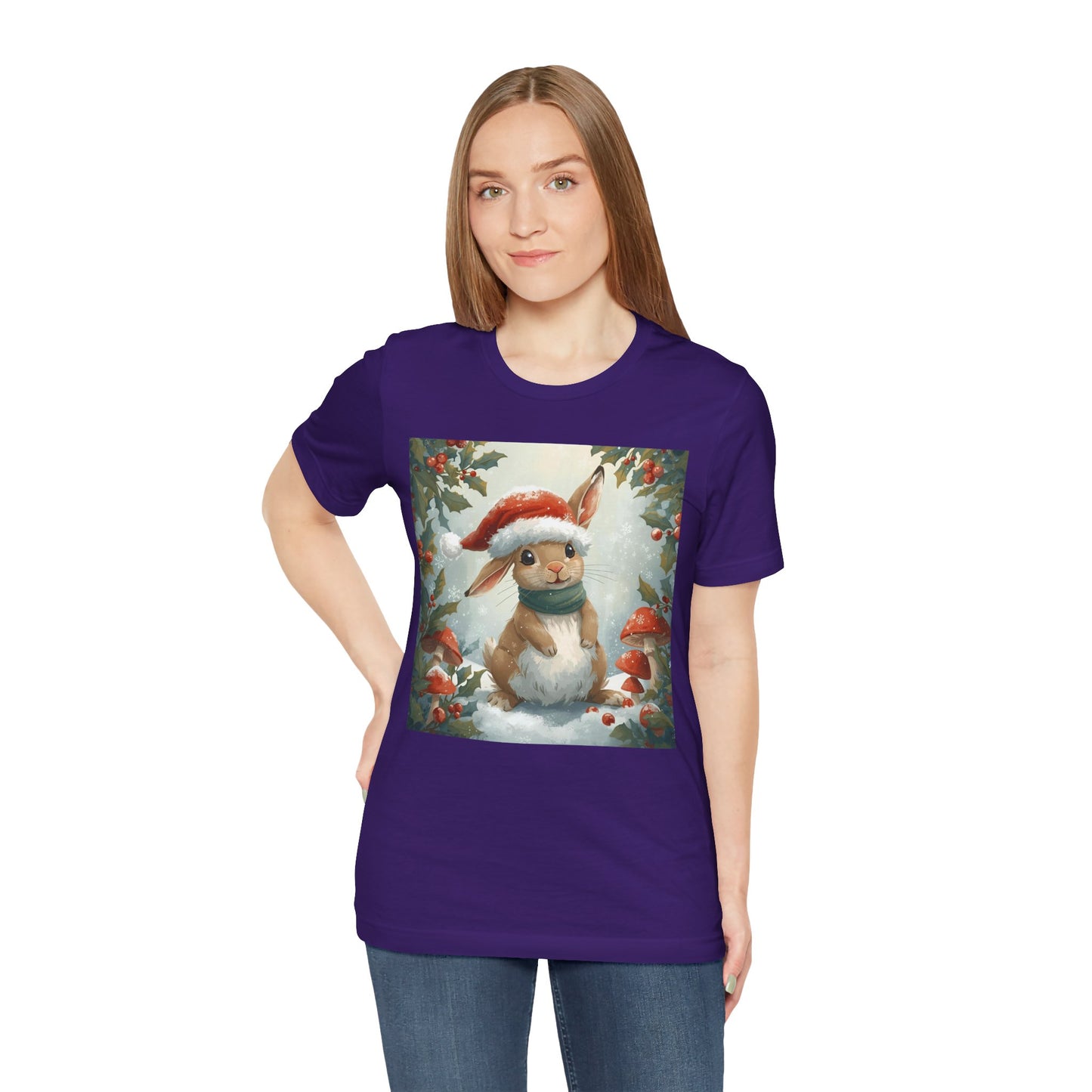 Festive Bunny T-Shirt | Holiday Wear, Cute Animal Tee, Unisex Gift, Christmas Apparel, Winter Fashion